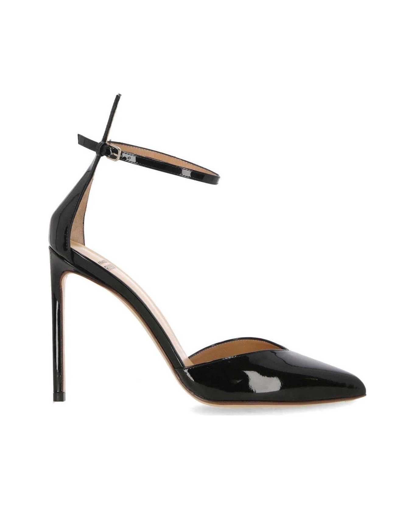 Francesco Russo Pointed-toe Ankle Strap Pumps - Black ハイヒール