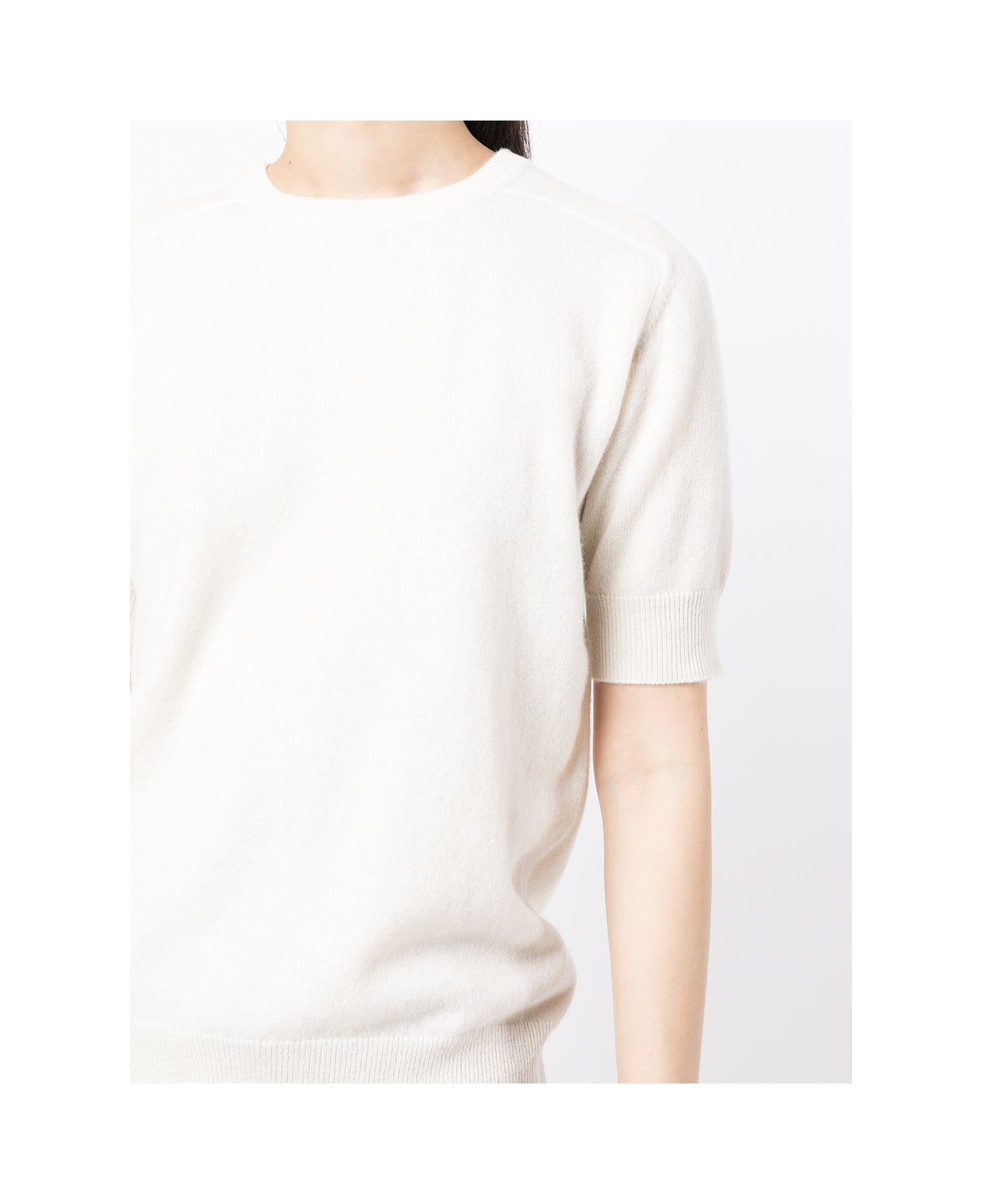 Lisa Yang White Cashmere Crewneck Sweater - White