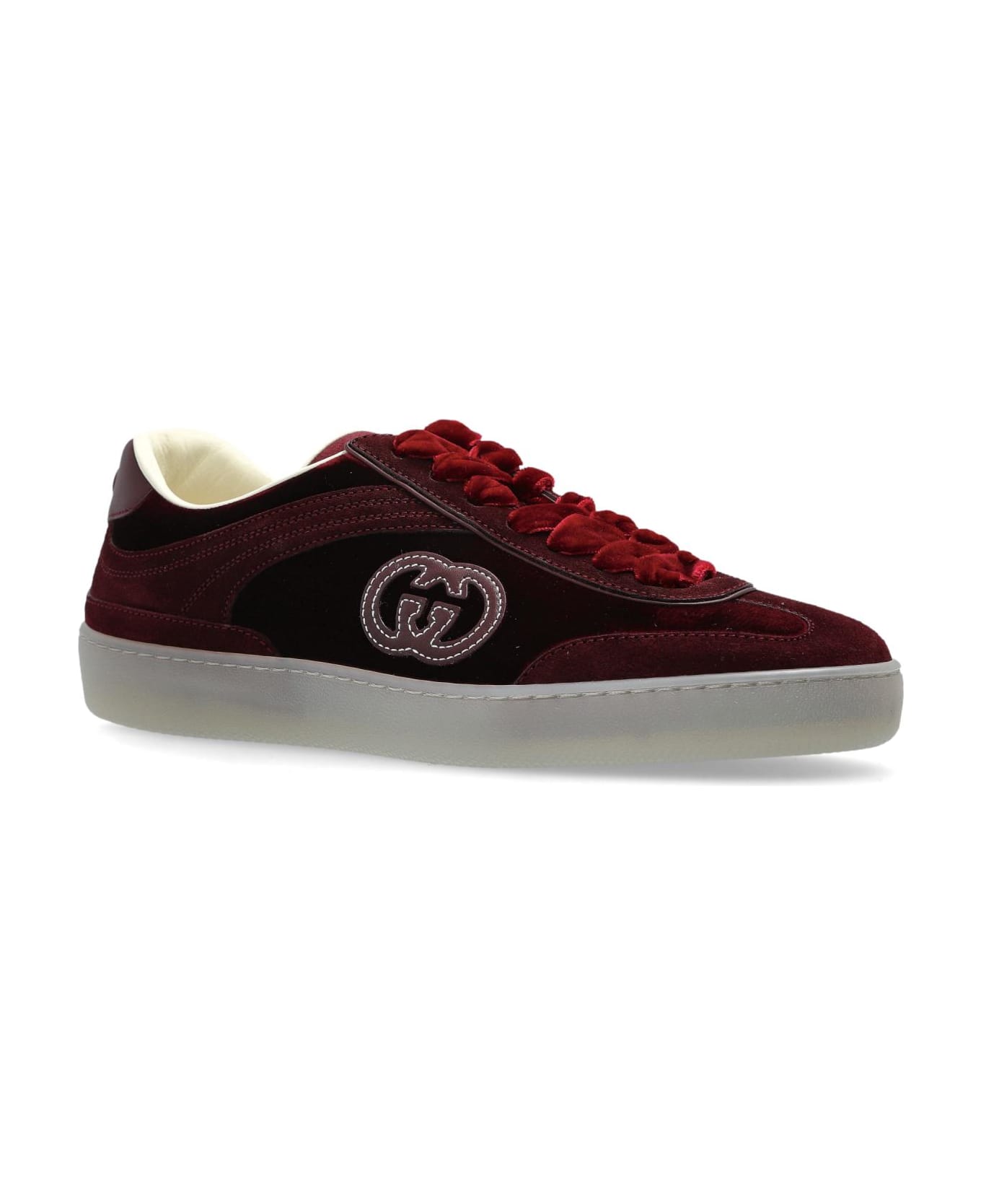 Gucci Velvet Sports Shoes - BORDEAUX