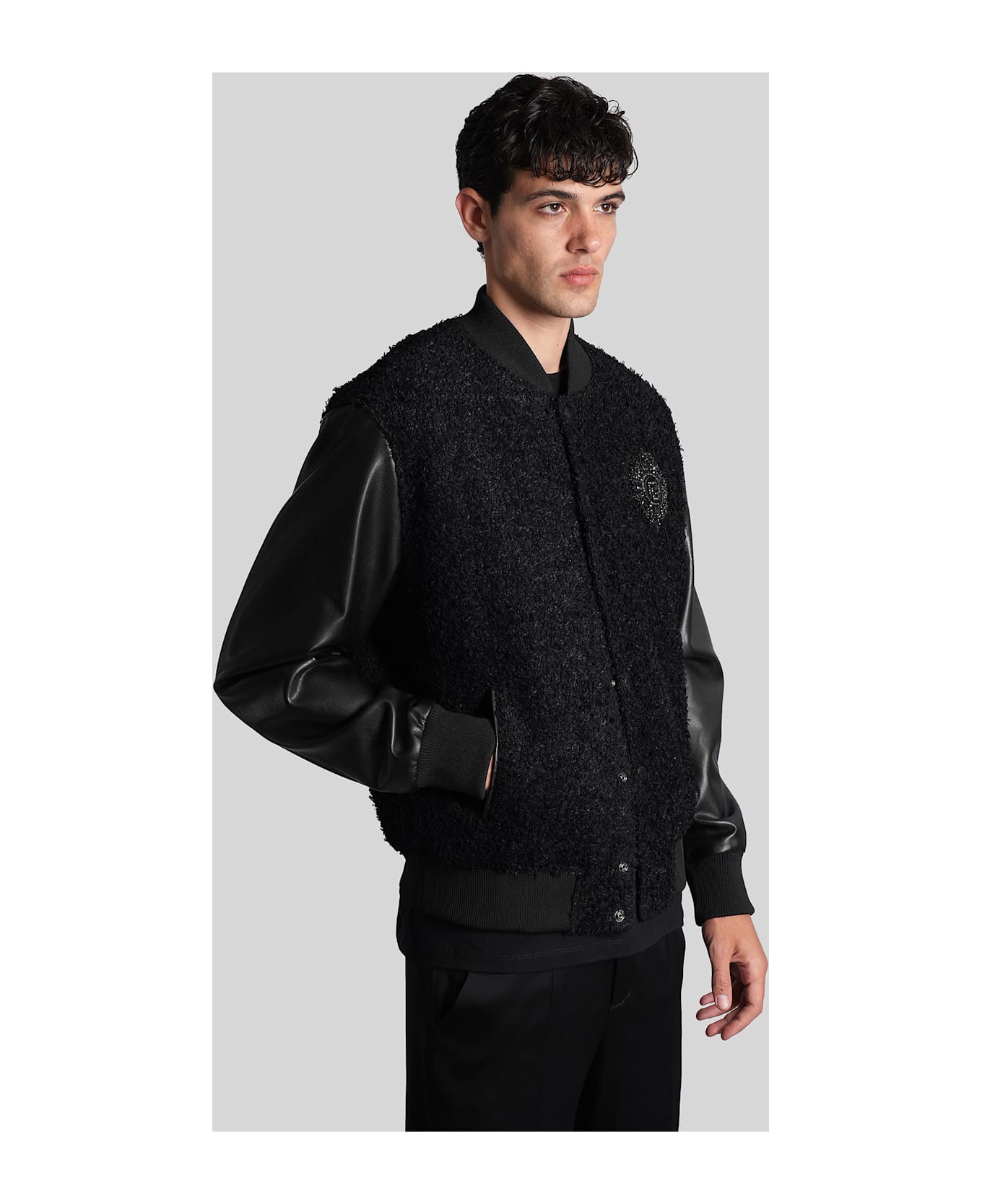 Balmain Bomber Jacket In Black Polyamide - black