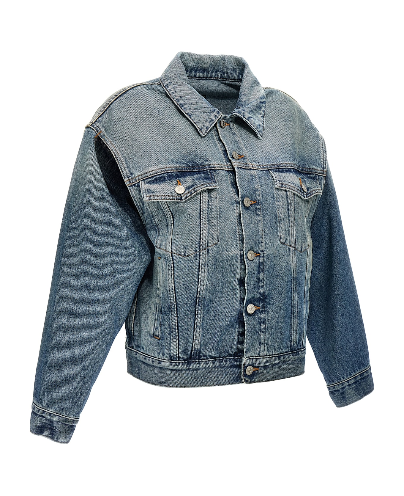 MM6 Maison Margiela Cut-out Denim Jacket - Blue