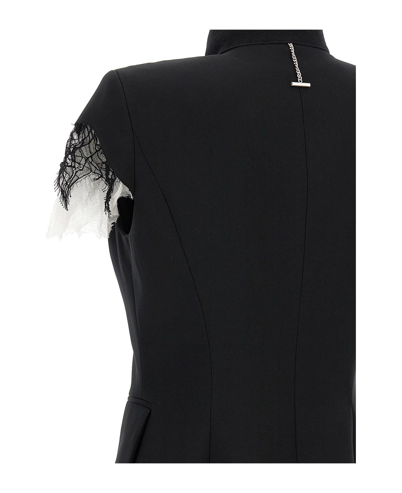 Alexander McQueen Lace Detail Blazer - Black