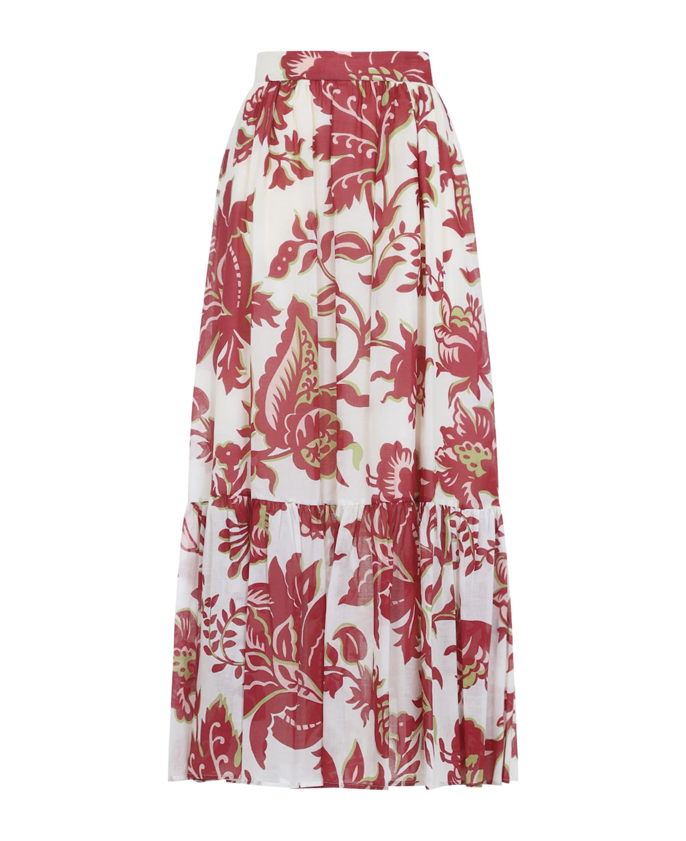 Etro Flounce Hem Maxi Skirt - Multi White