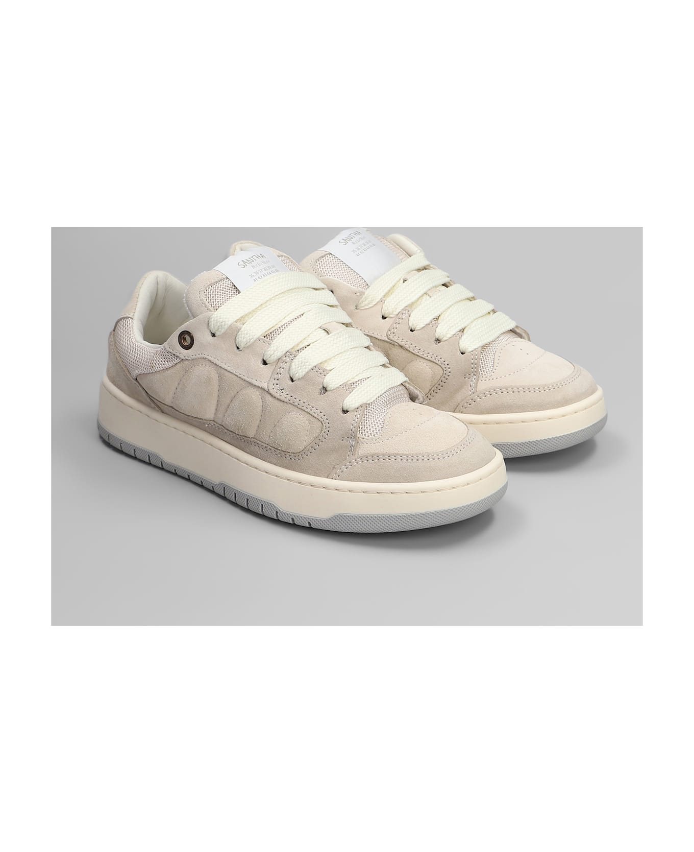 Paura Santha 2 Sneakers In Beige Suede - beige
