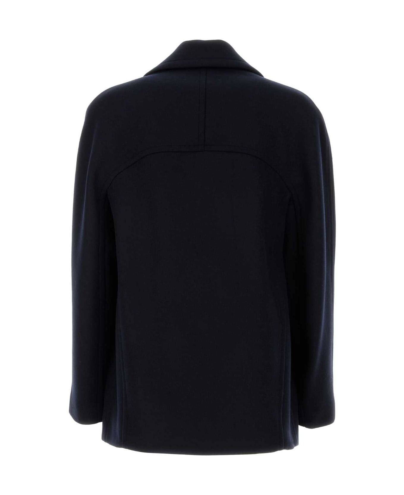 Dries Van Noten Midnight Blue Wool Blend Razel Coat - NAVY