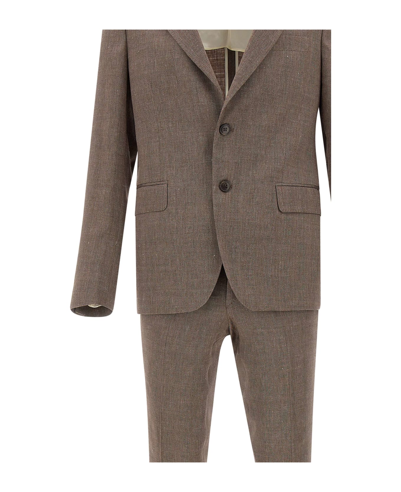 Brian Dales Linen And Wool Two-piece Suit - BROWN スーツ