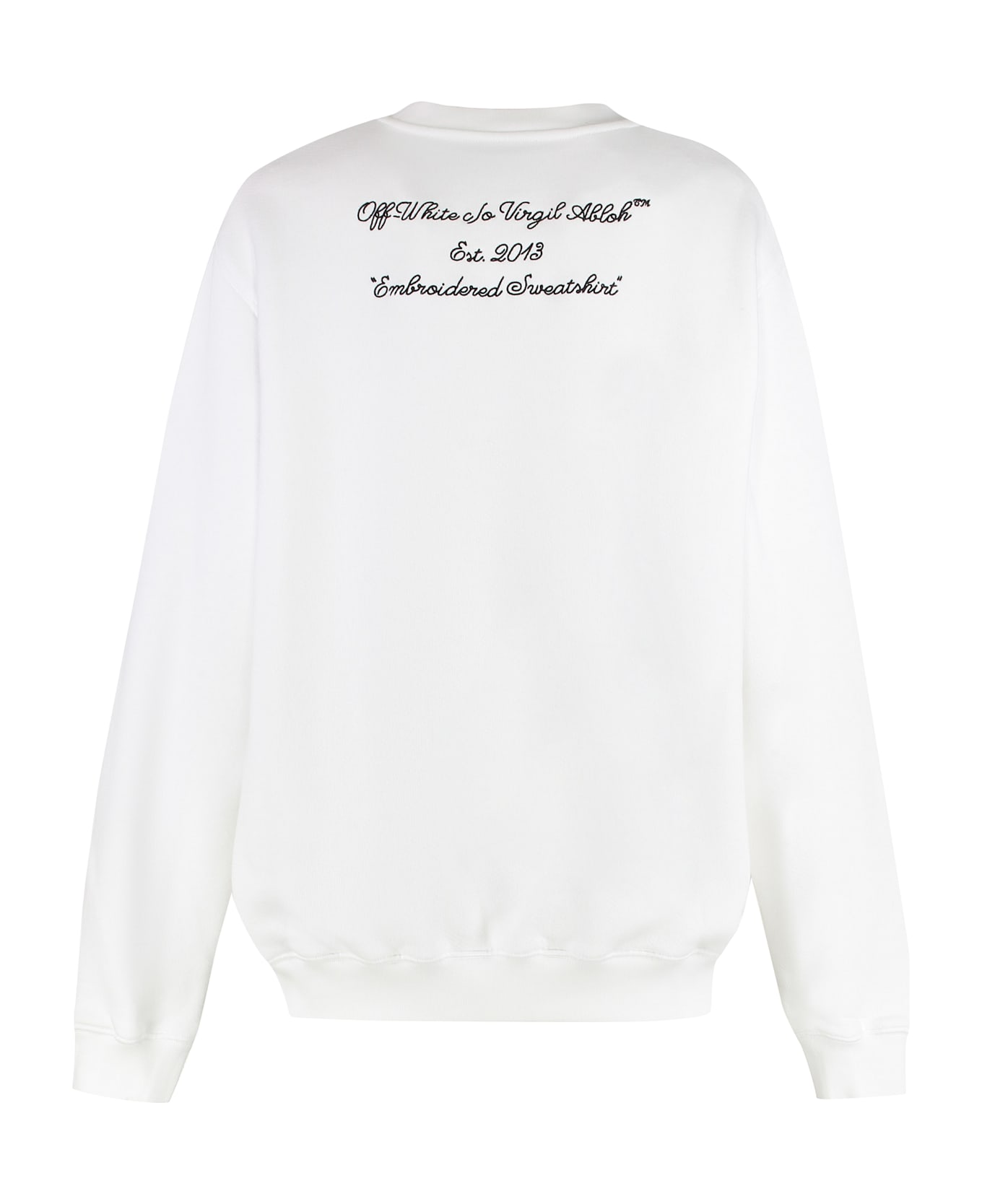 Off-White Cotton Crew-neck Sweatshirt - White