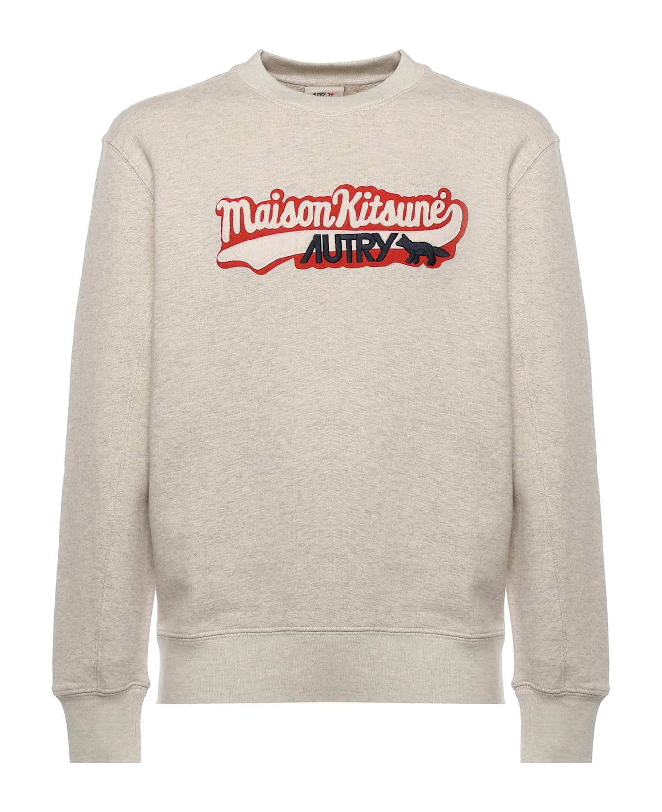 Autry Melange Grey Cotton Autry X Maison Kitsunã© Sweatshirt - MK1M