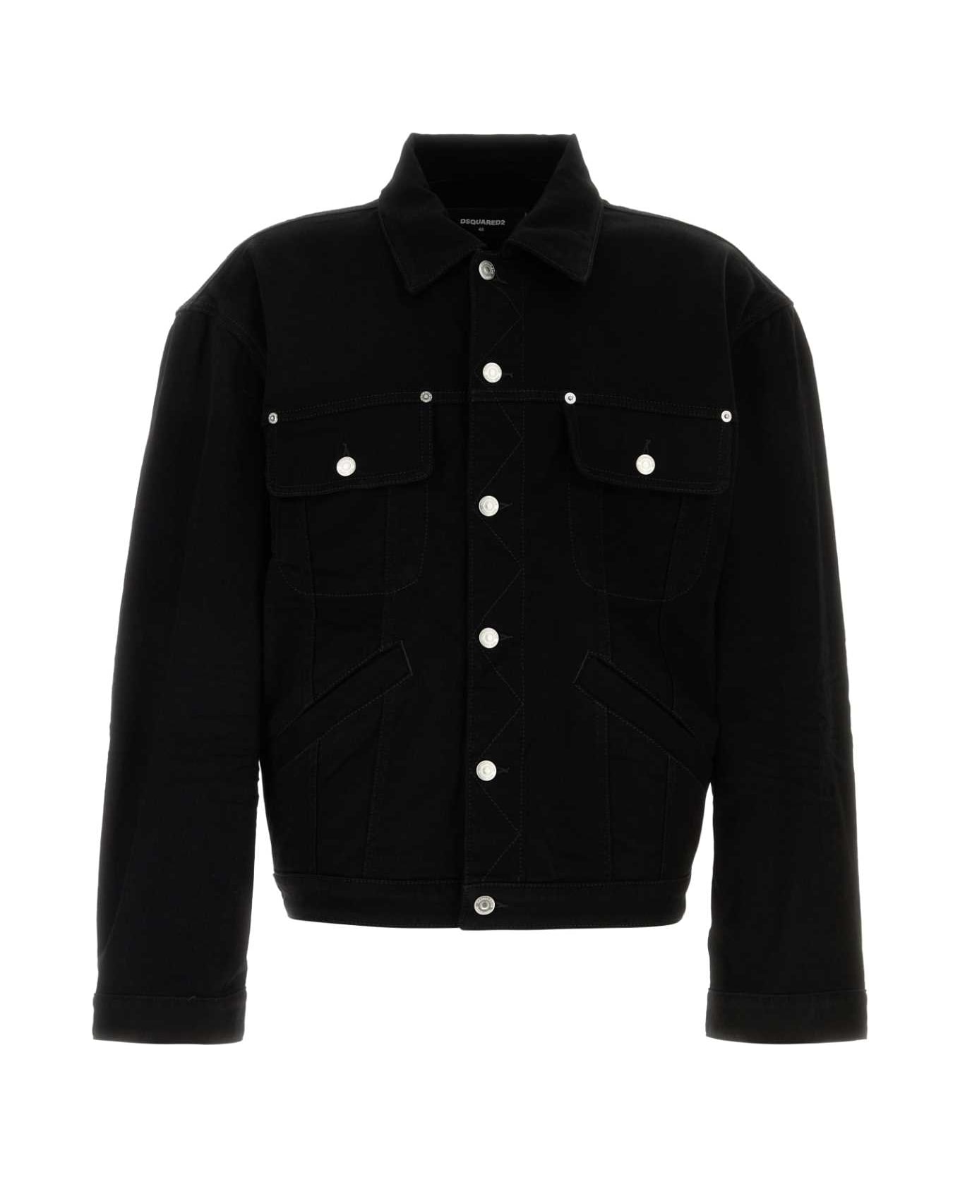 Dsquared2 Black Stretch Denim Jacket - Black