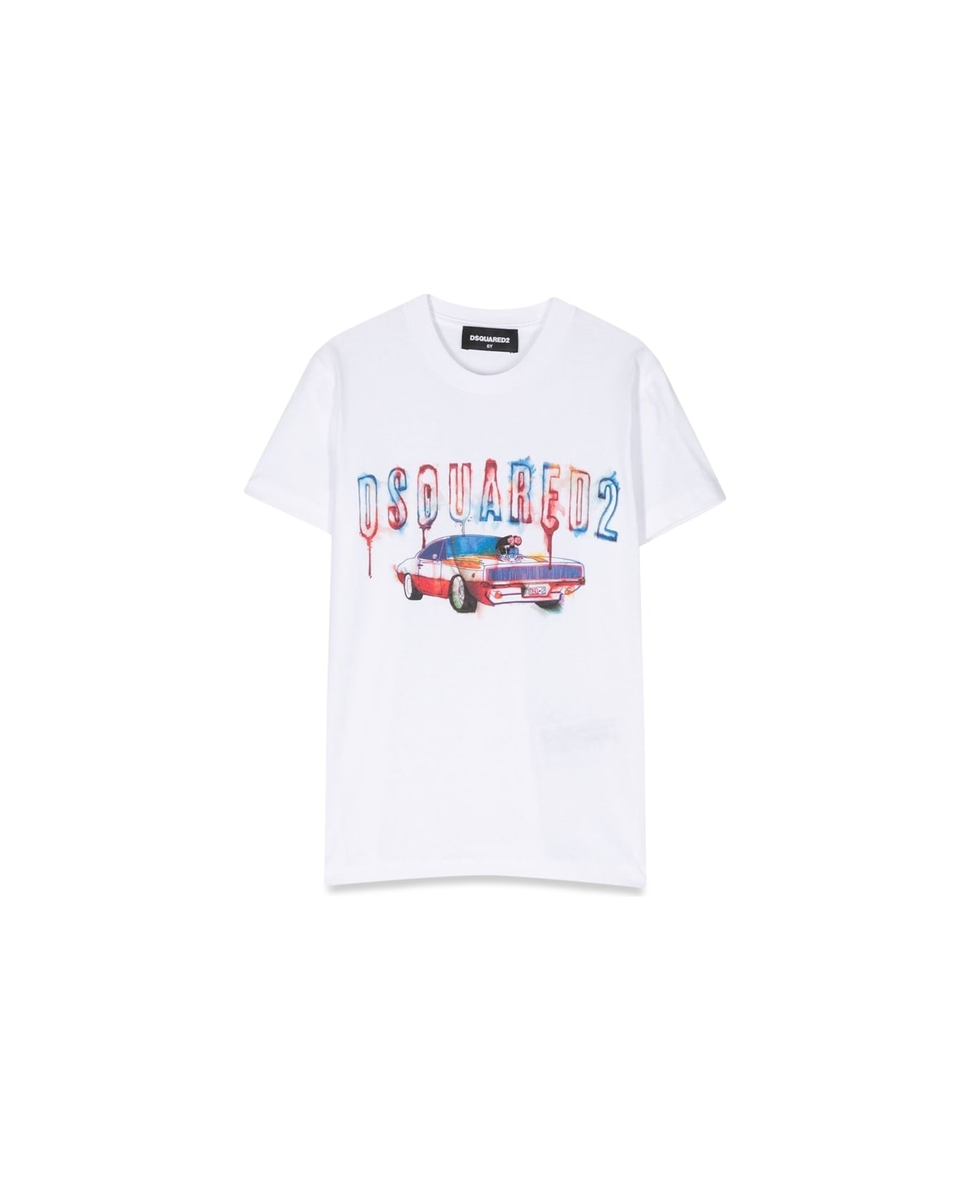 Dsquared2 Mc Logo T-shirt And Machine - WHITE