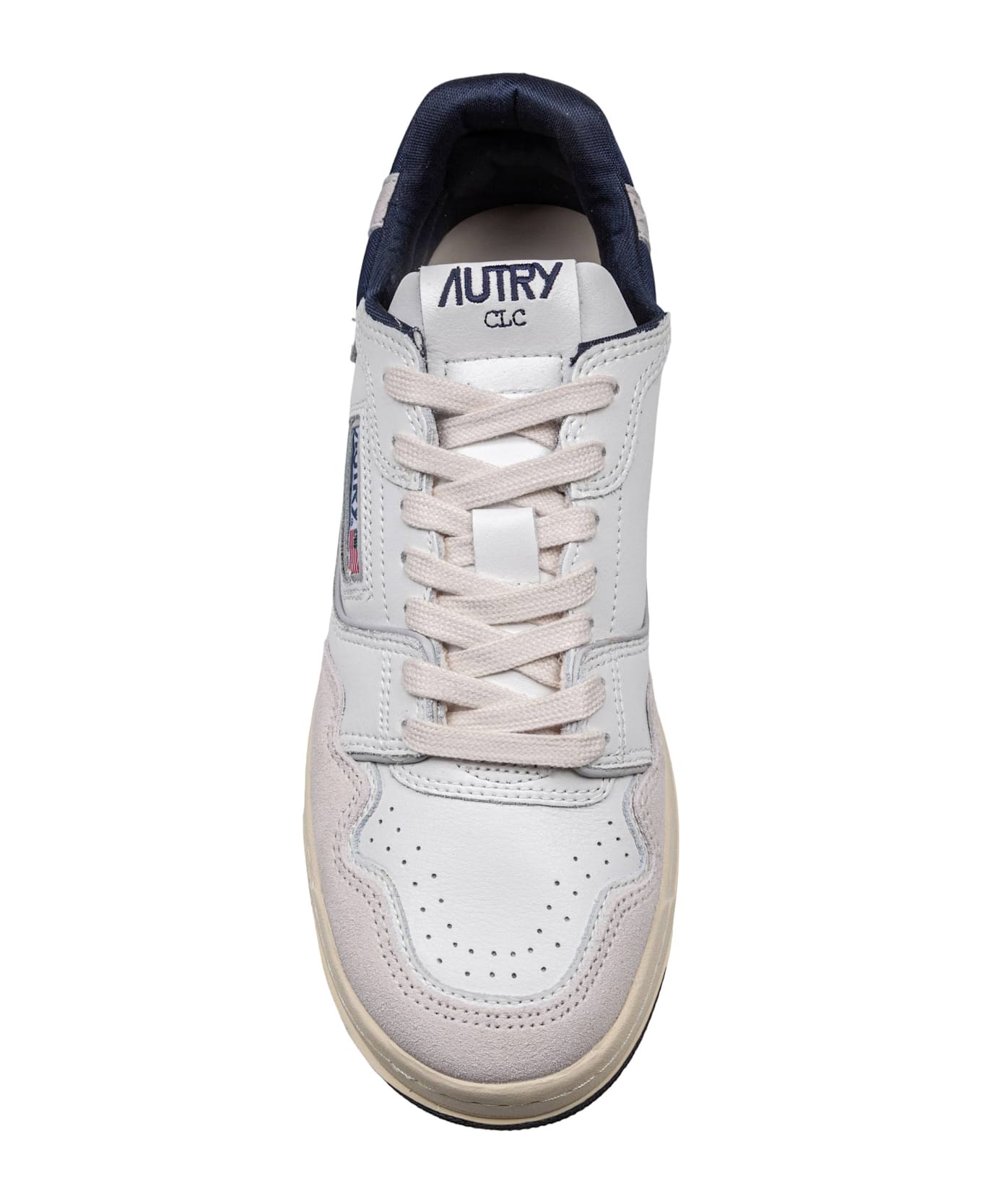 Autry Sneakers Clc Low In Suede And Nubuk White And Blue - WHT/SPACE