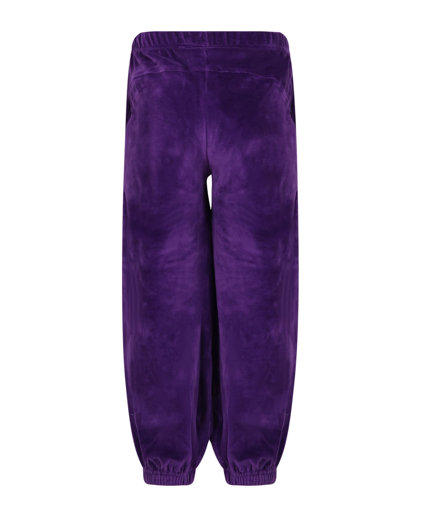 Molo Purple Trousers For Girl With Hearts - Violet ボトムス