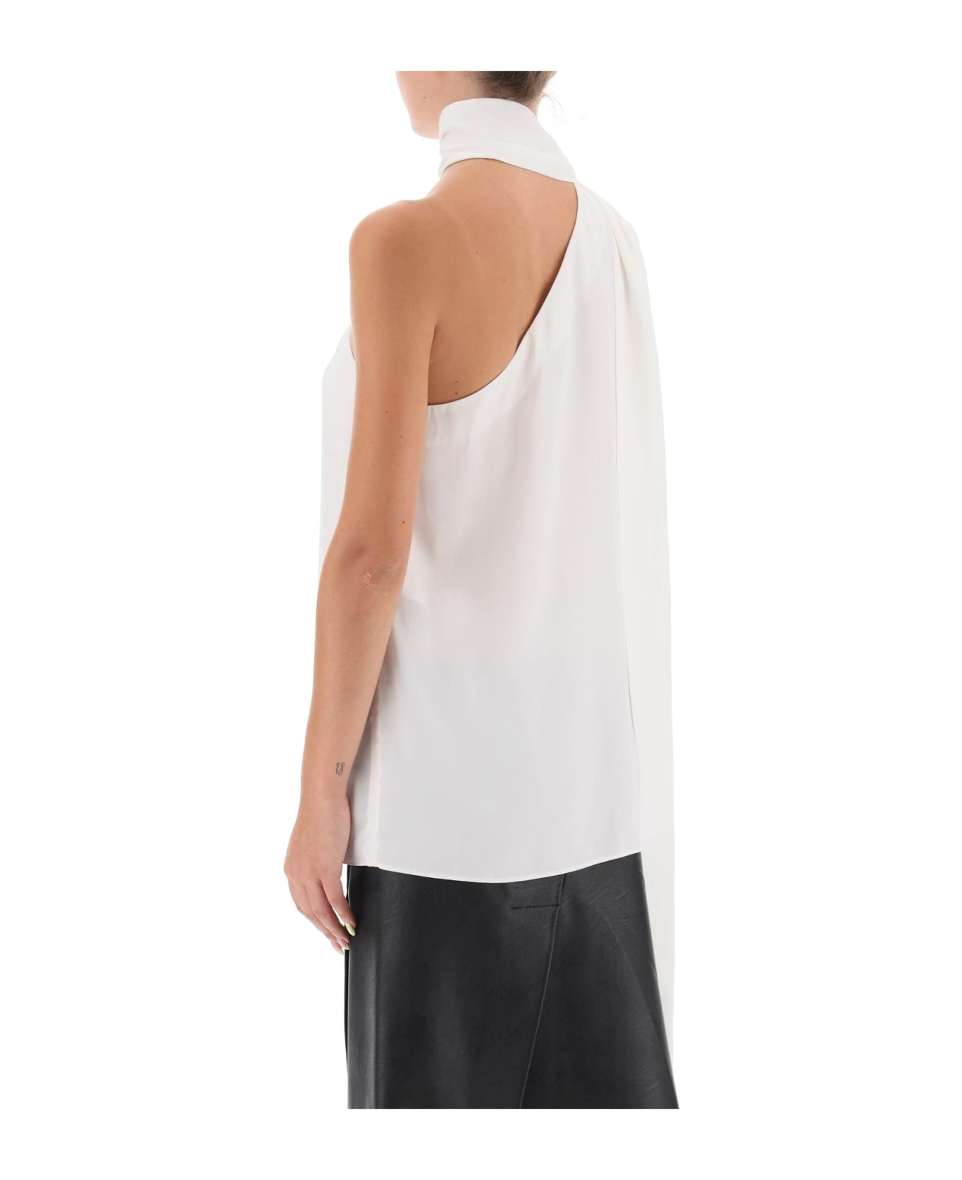 Stella McCartney One-shoulder Scarf Top - CREAM (White) Tシャツ