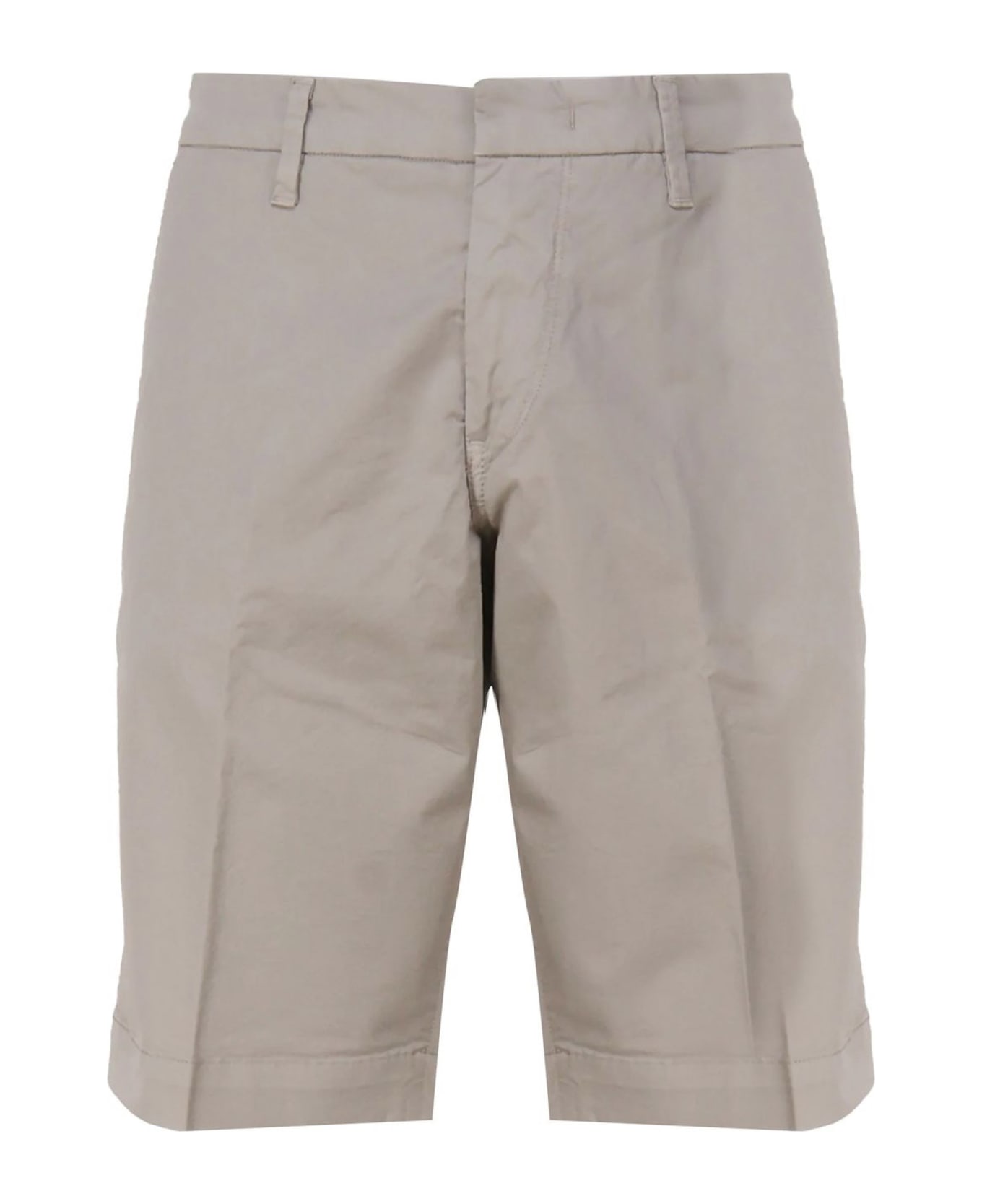 Fay Beige Stretch Cotton Shorts - Grey