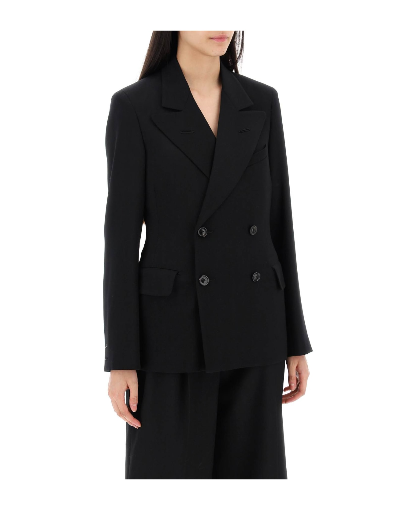 Maison Margiela Slim-fit Wool Jacket With A Fitted Waist - BLACK (Black)