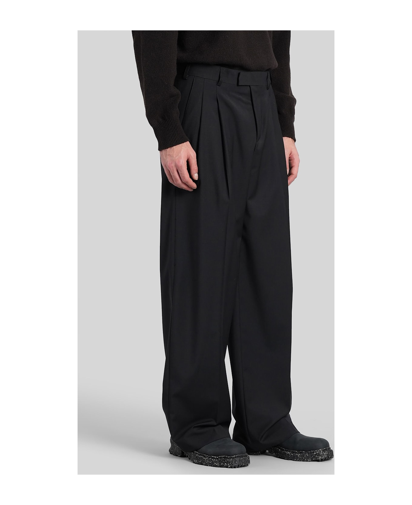 A Paper Kid Pants In Black Wool - black