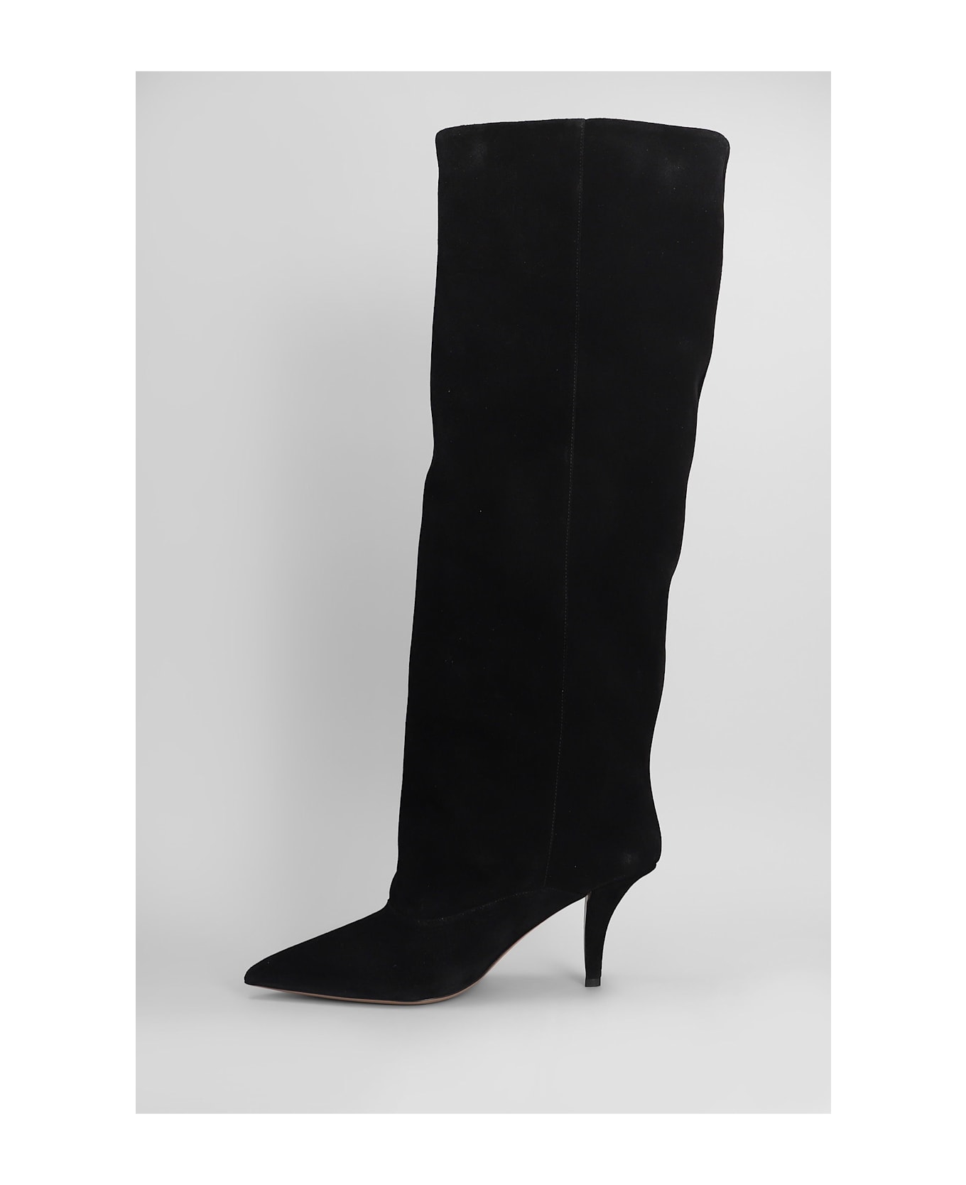 Paris Texas Ines Reverse 75 High Heels Boots In Black Suede - black