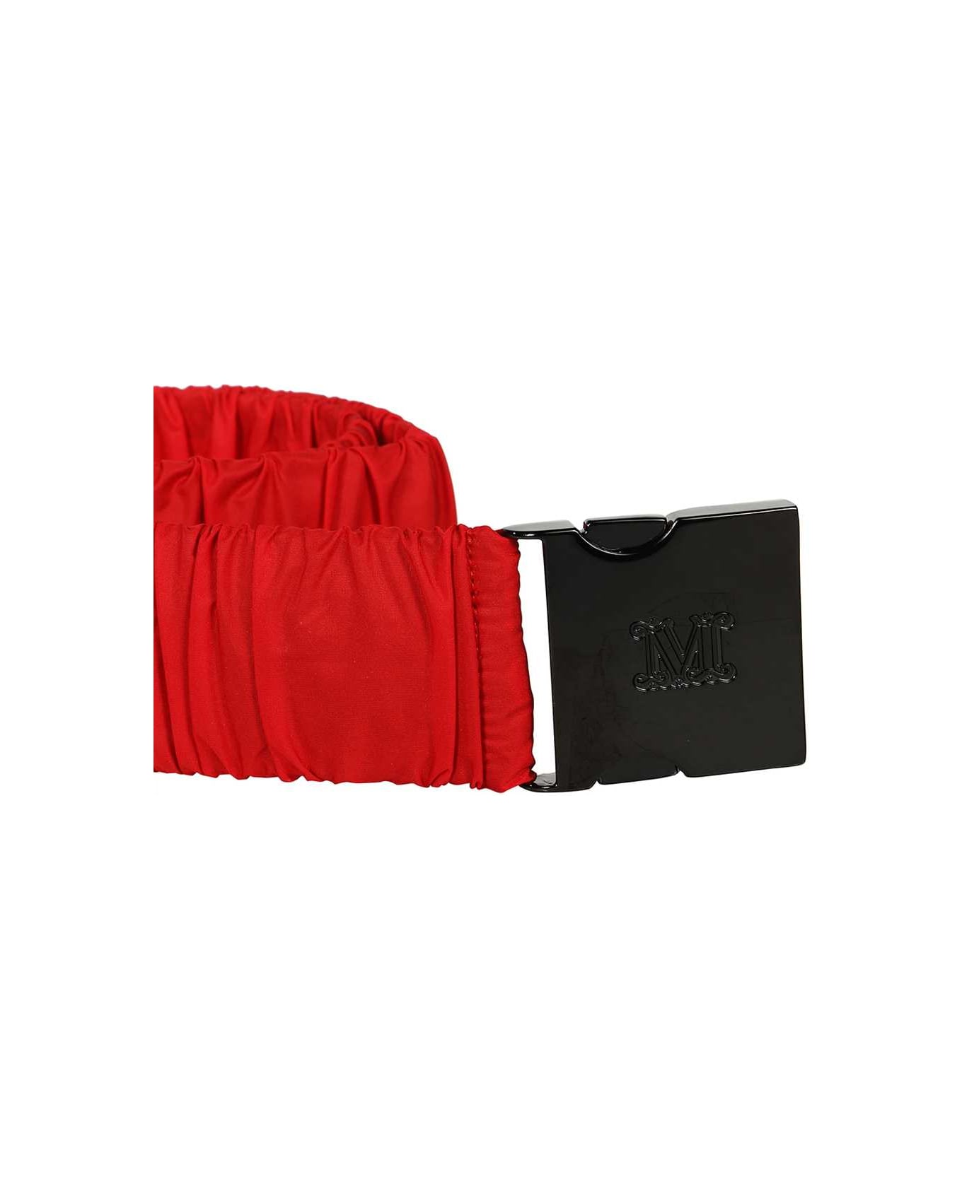 Max Mara Show Elastic Belt With Logo Detail - red