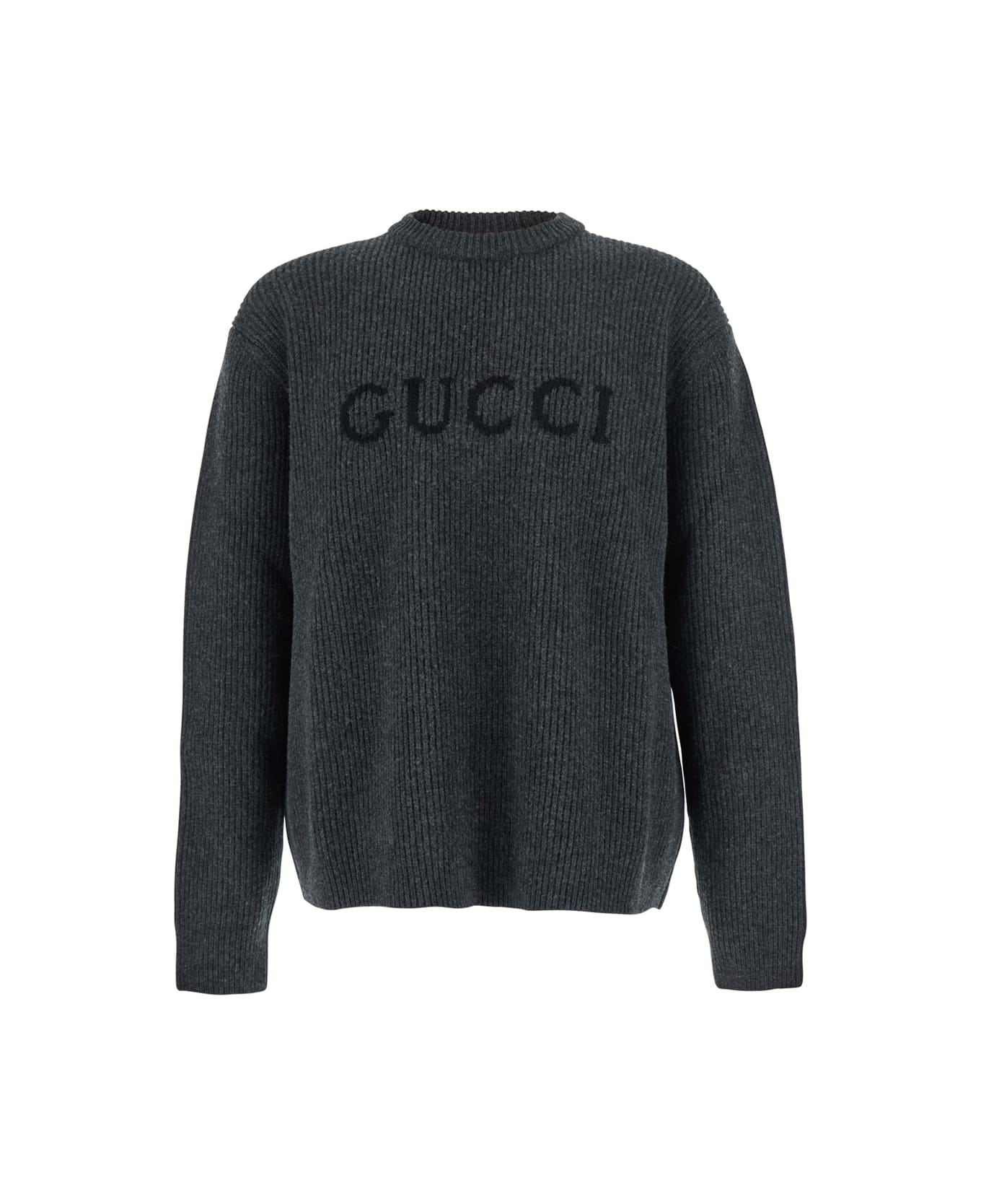 Gucci Charcoal Wool Blend Sweater - MDGREYBLACK