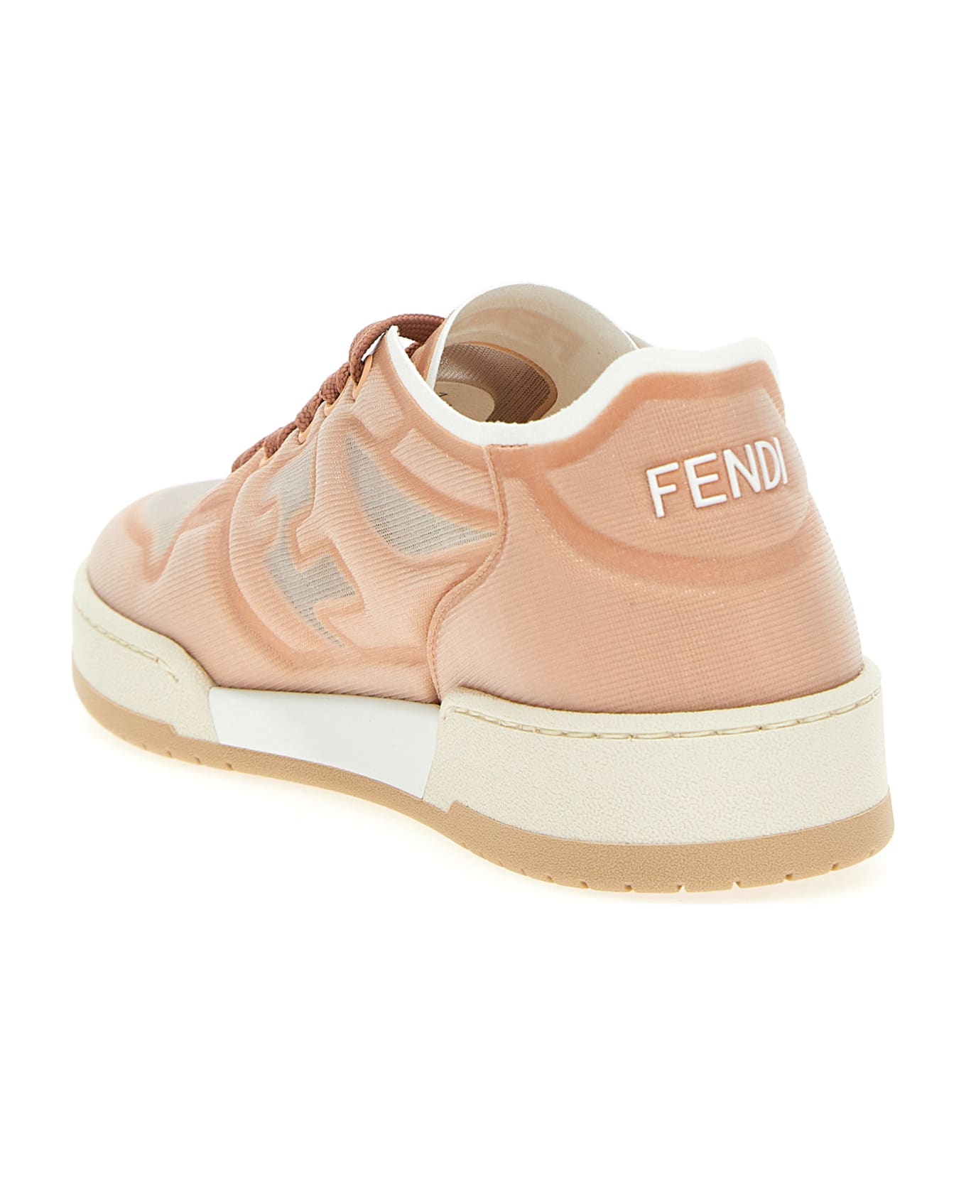 Fendi Logo Sneakers In Fabric - Pink