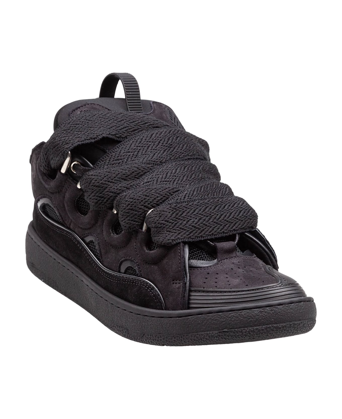 Lanvin Curb Suede Sneakers Black Color - white スニーカー