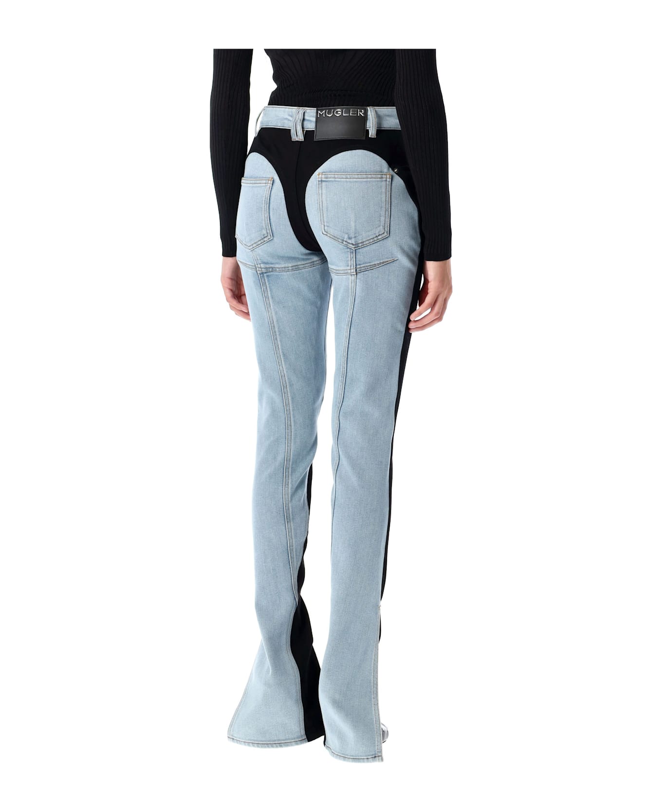 Mugler Bi-color Skinny Jeans - TOKYO BLUE BLACK