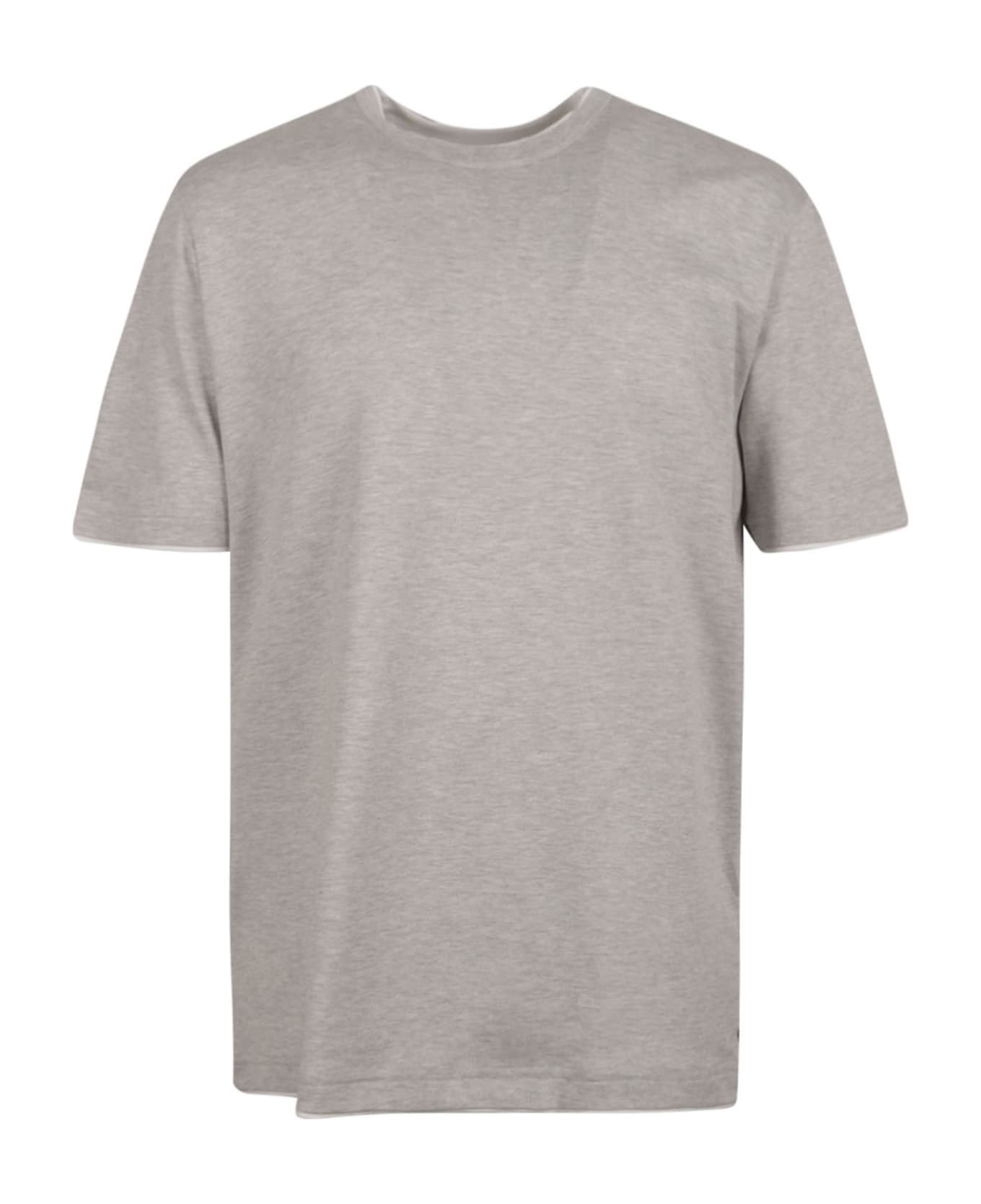 Eleventy Round Neck Plain T-shirt - Grey