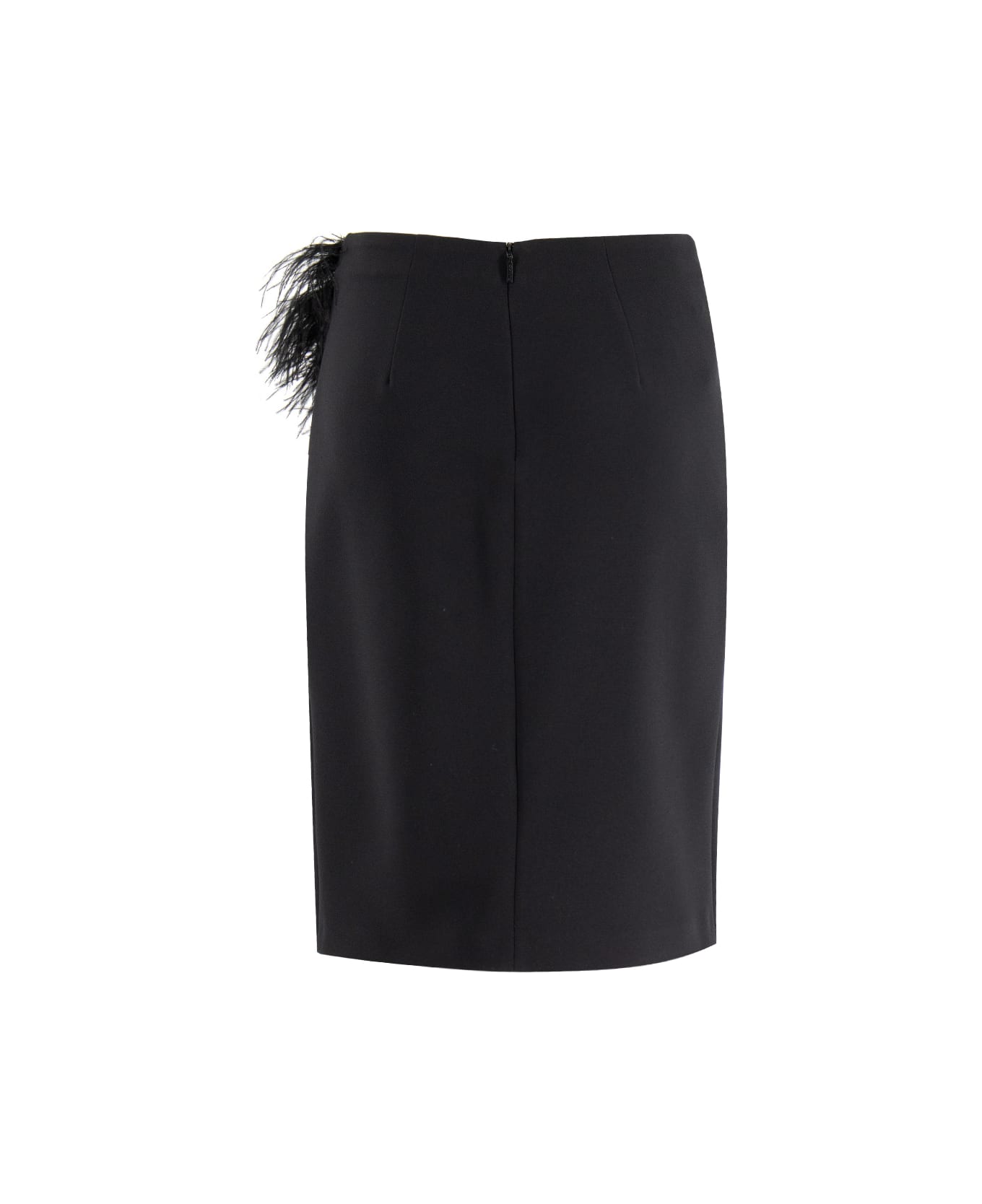 Pinko Skirt With Feathers And Sequins - NERO LIMOUSINE