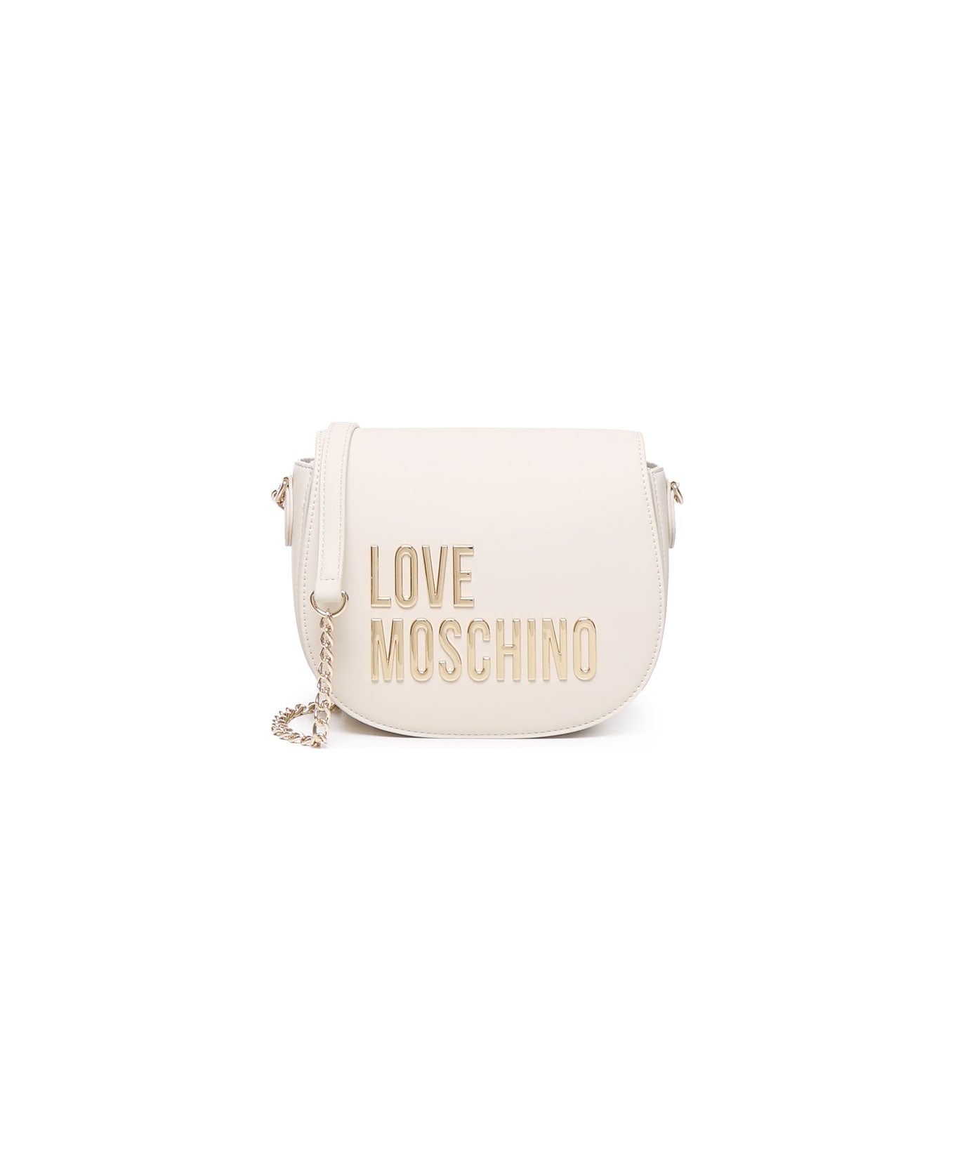 Love Moschino Logo Shoulder Bag - Ivory