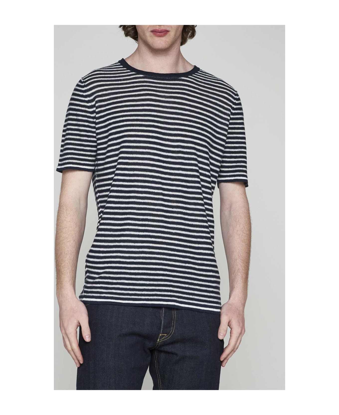 Roberto Collina Striped Linen T-shirt