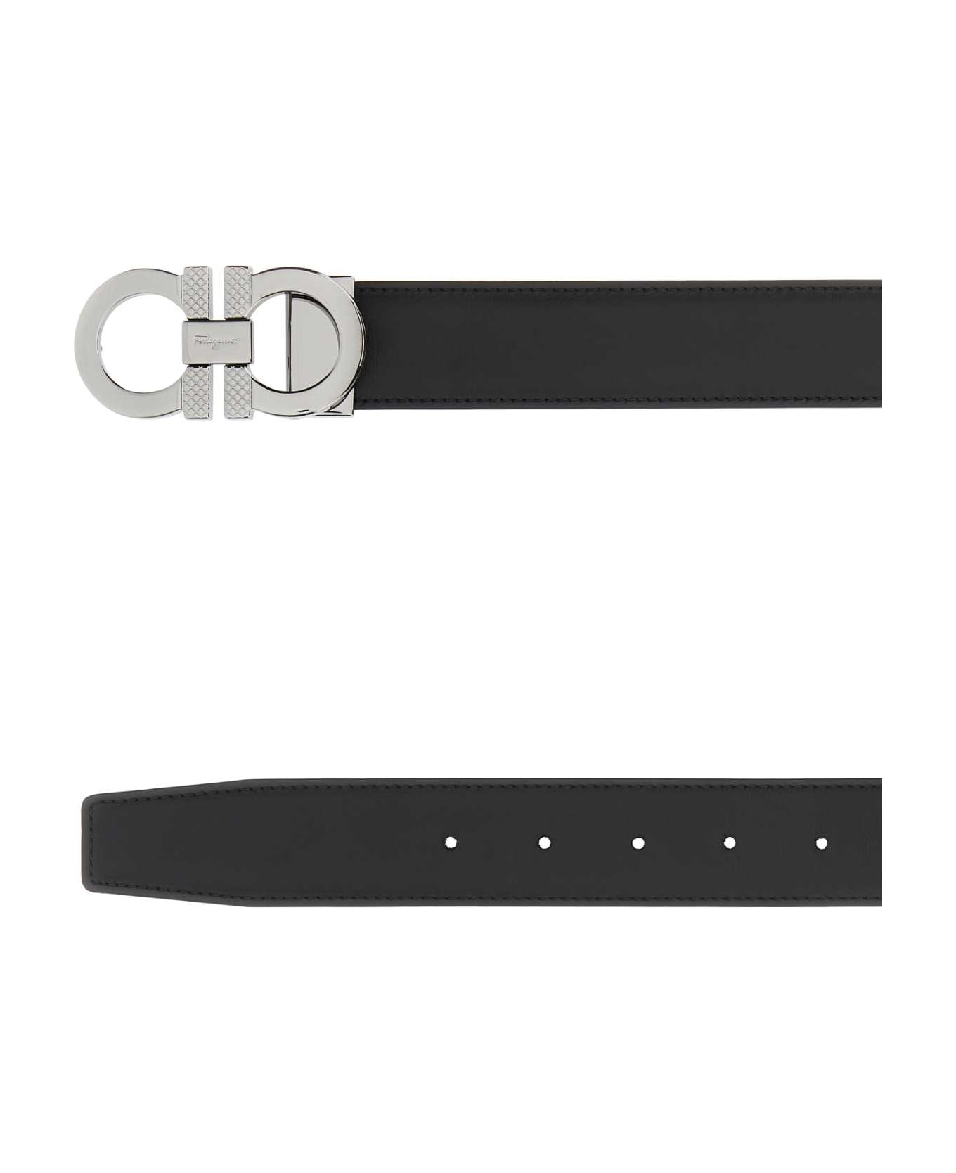 Ferragamo Black Leather Reversible Belt - NERONEWVICUNA