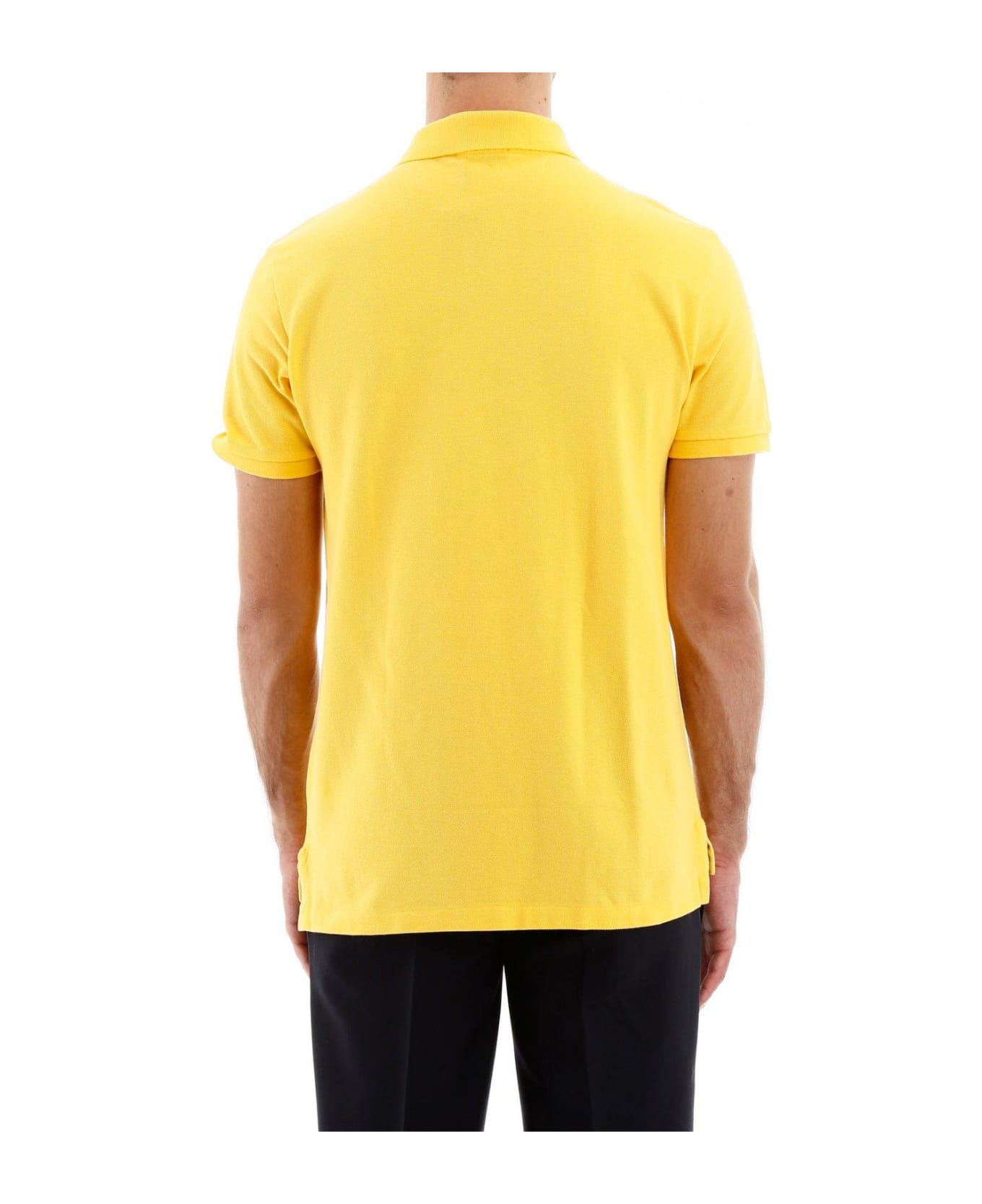 Ralph Lauren Oasis Yellow And Blue Slim-fit Piquet Polo Shirt - Yellow ポロシャツ
