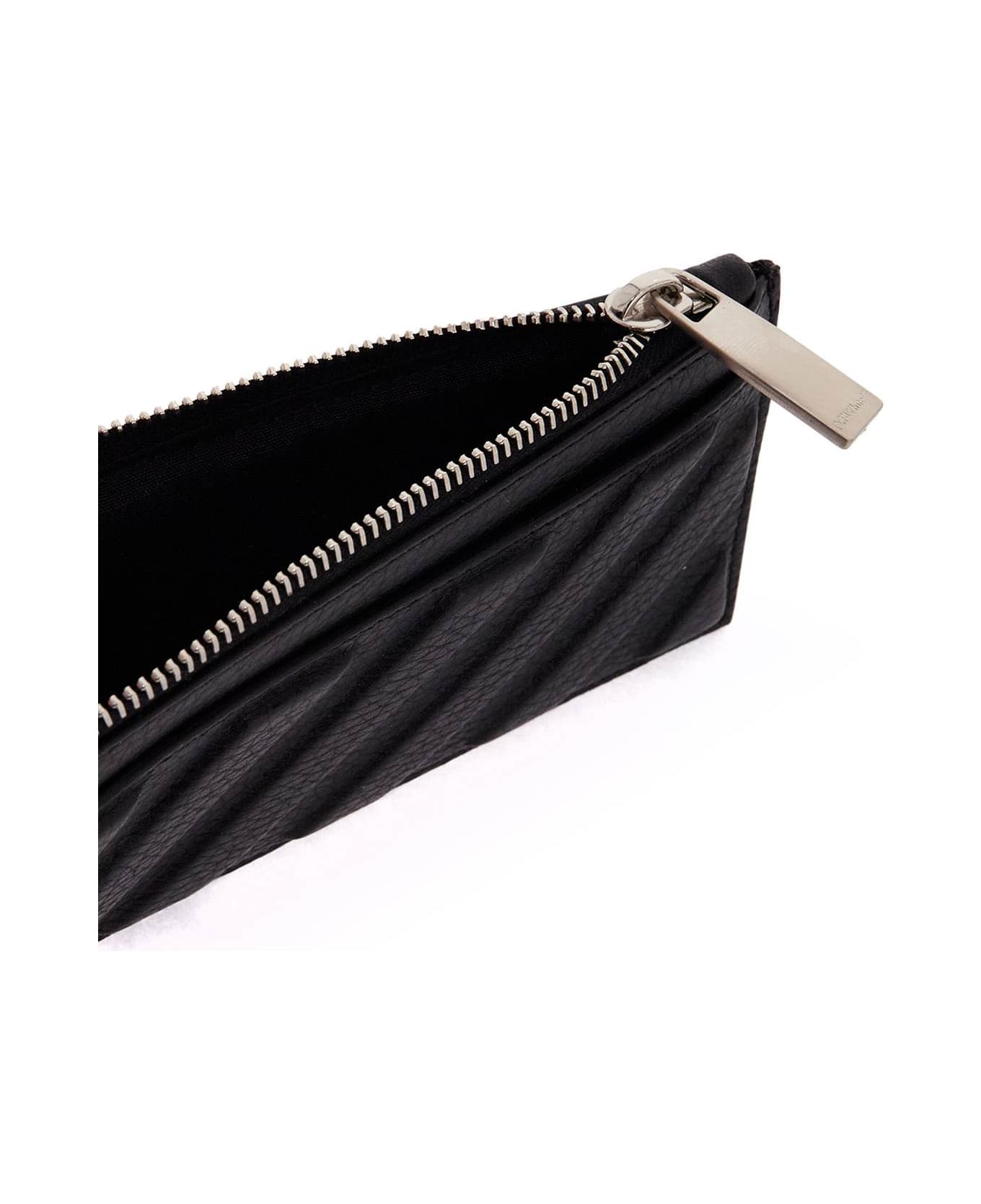 Off-White Leather Diag Card Holder - BLACK NO COLOR (Black)