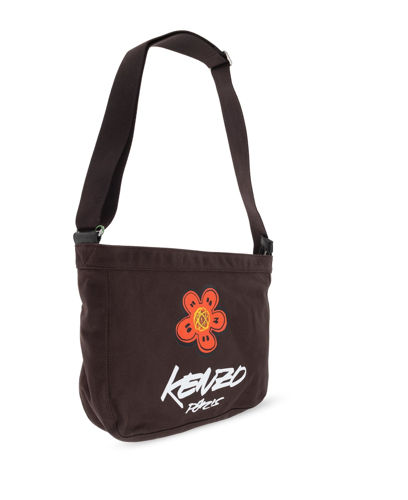 Kenzo Shoulder Bag With Print - Brown