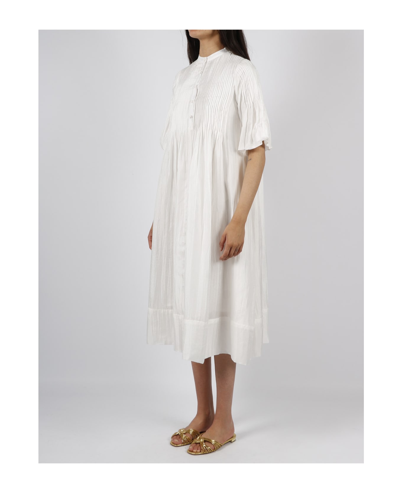 The Rose Ibiza Silk Midi Dress - White ワンピース＆ドレス