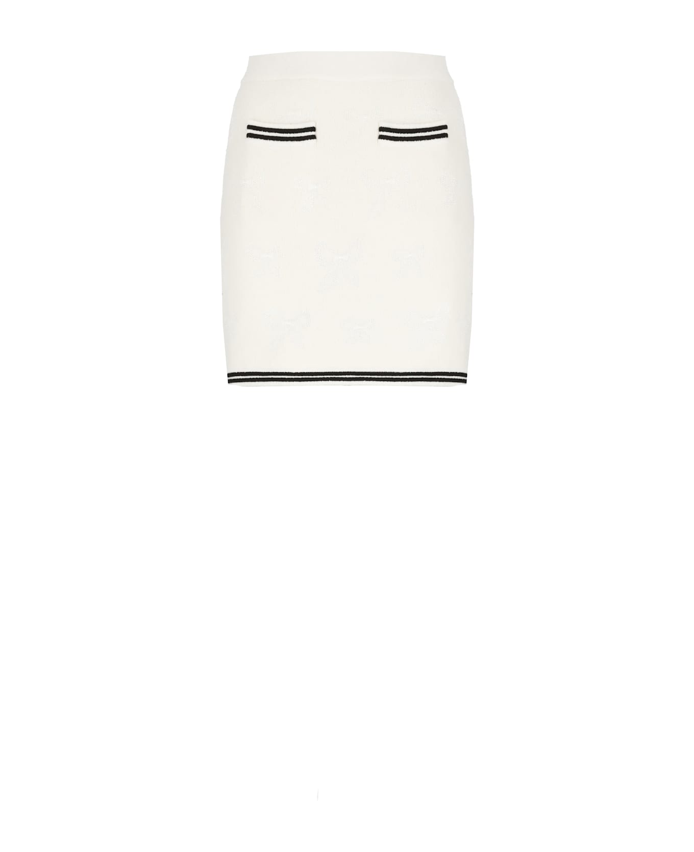 self-portrait Cotton Mini Skirt - Ivory