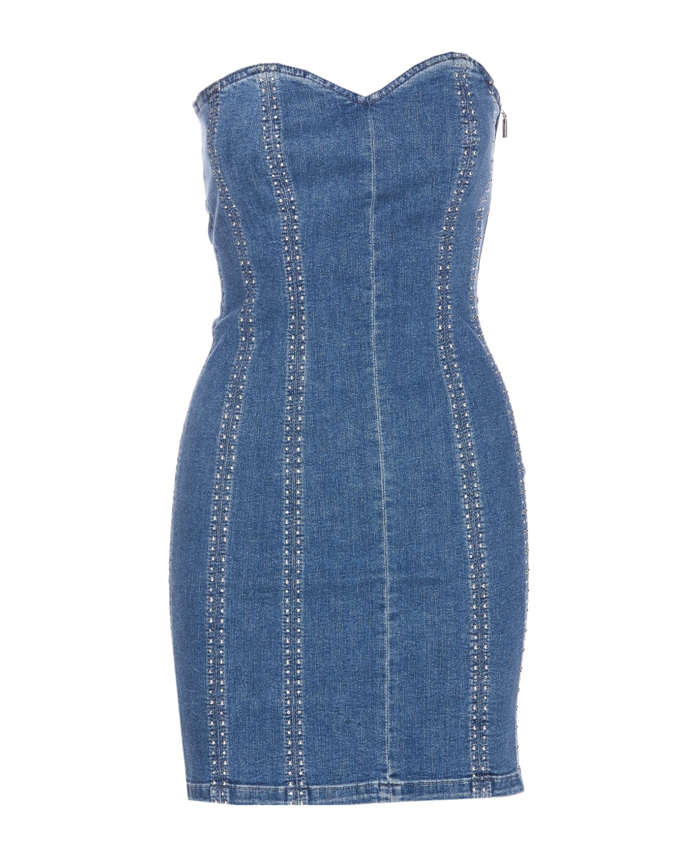 Liu-Jo Denim Studs Strass Dress - Blue ワンピース＆ドレス