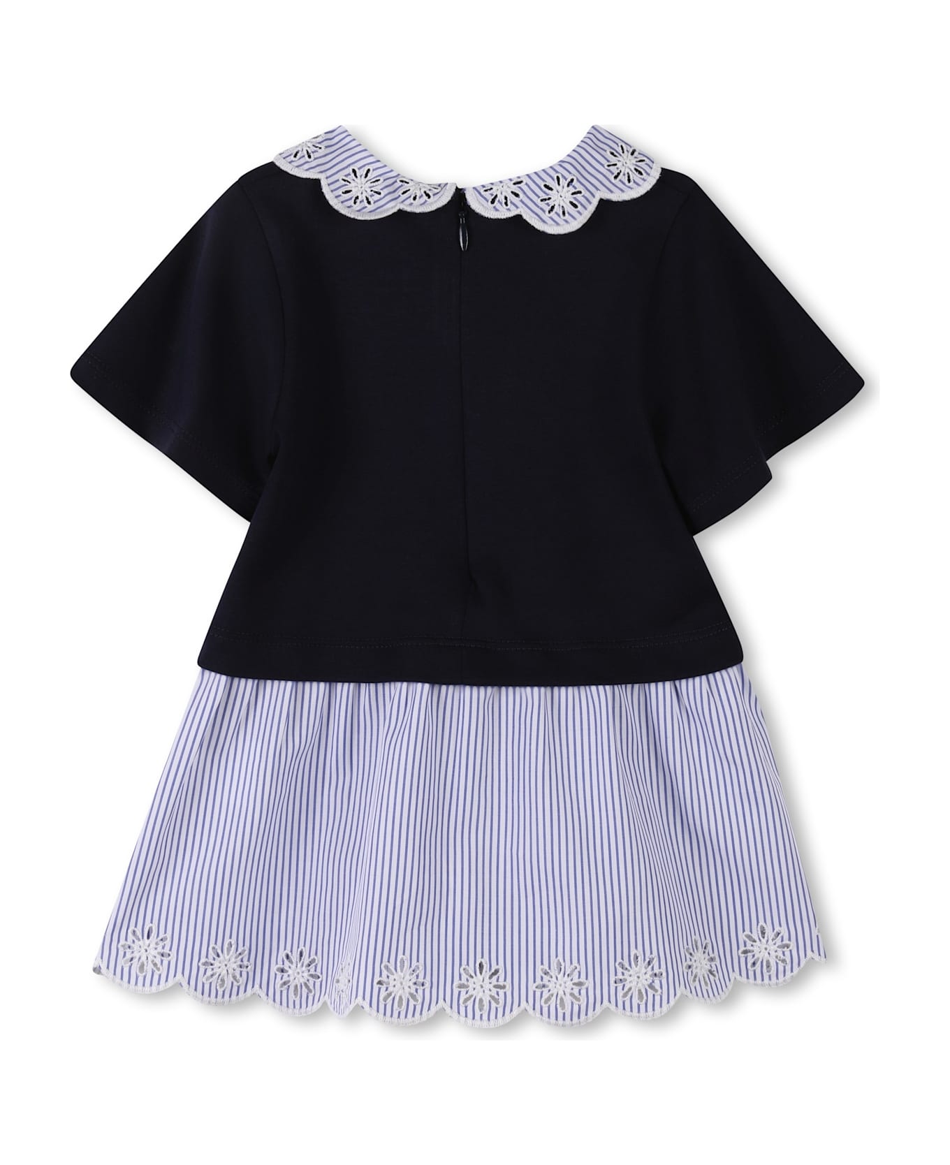 Chloé Abito Con Ricamo A Fiori - Blue