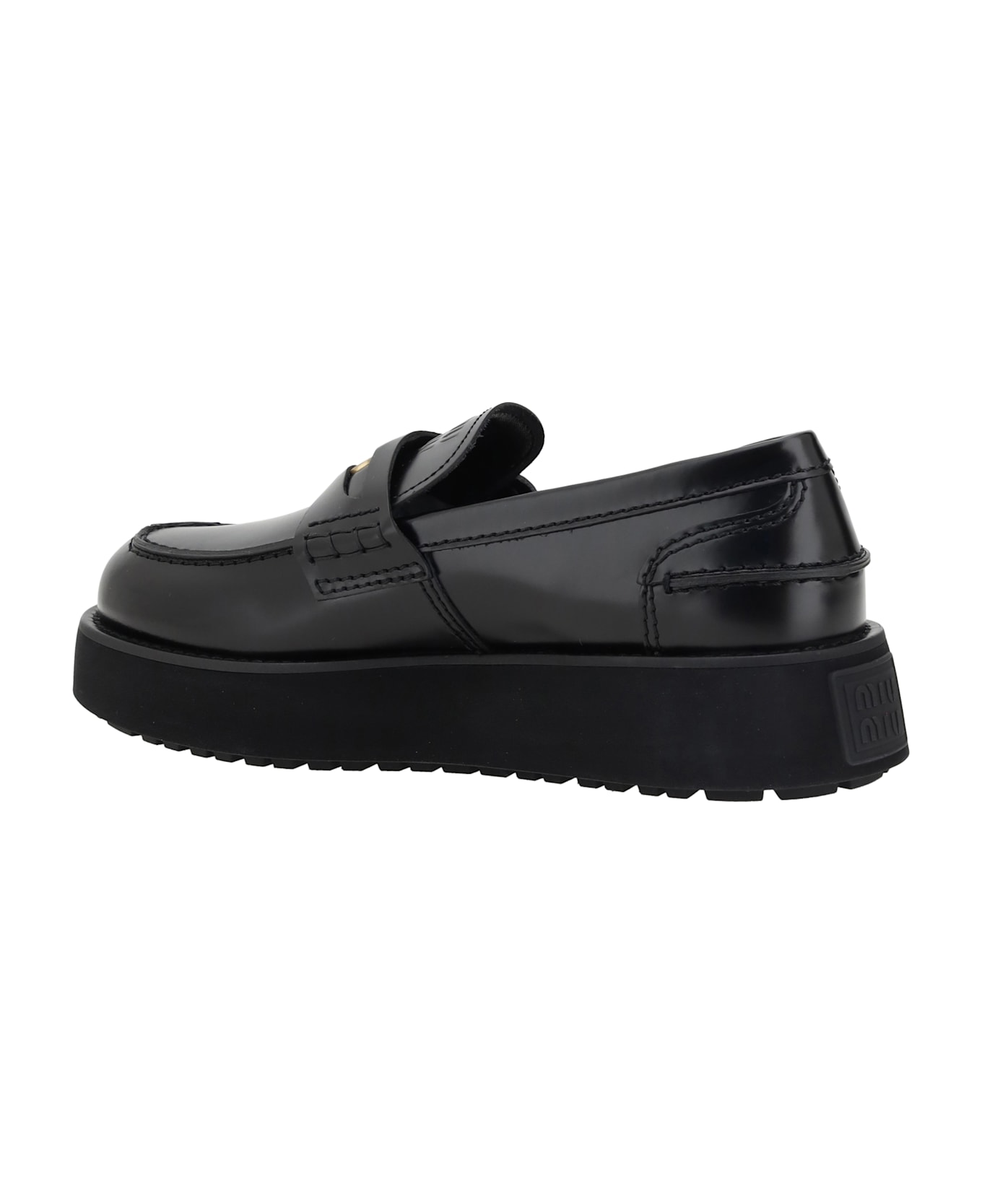 Miu Miu Leather Loafers - Nero