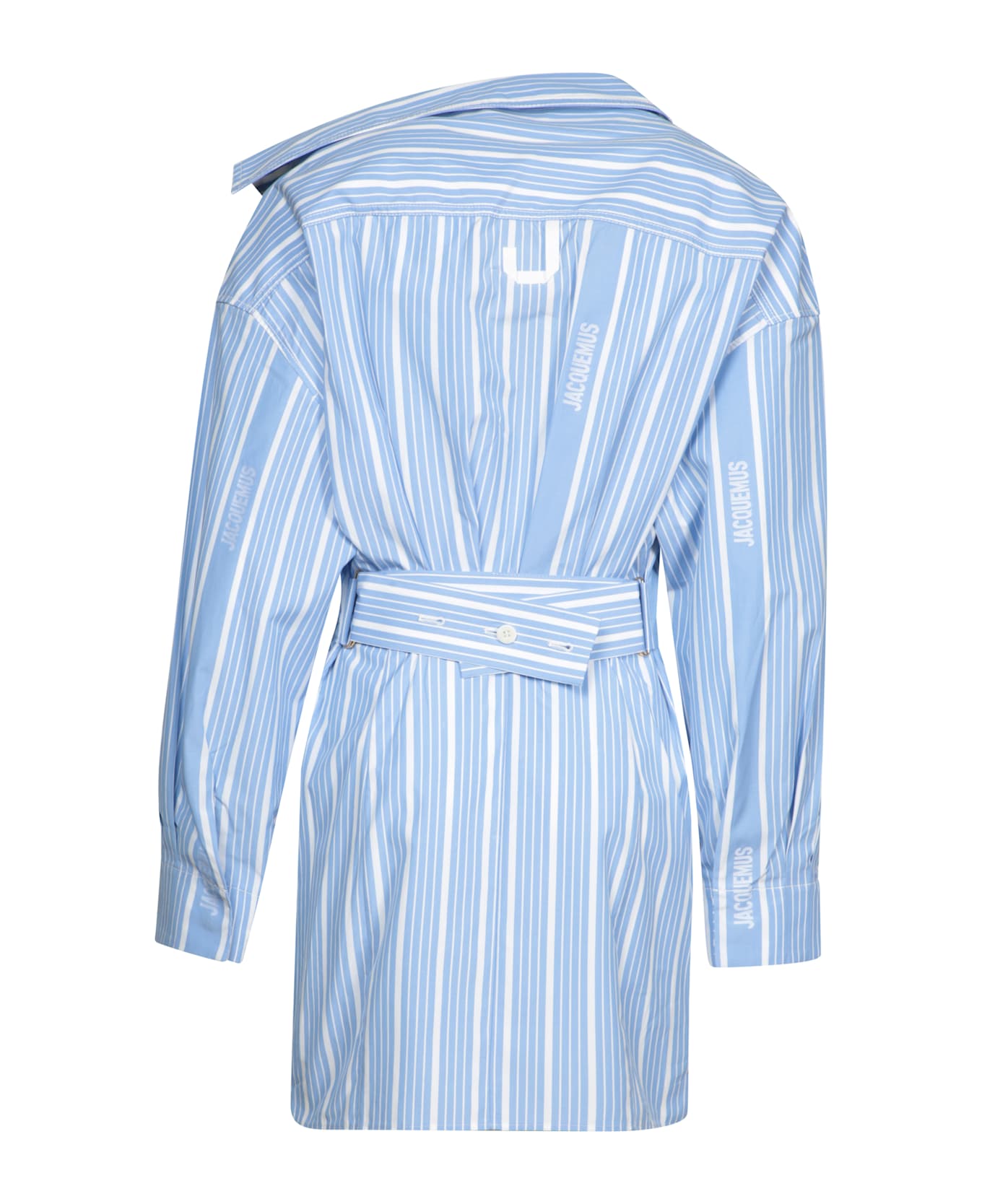 Jacquemus La Mini Robe Chemise Asymmetric Shirt Dress - White