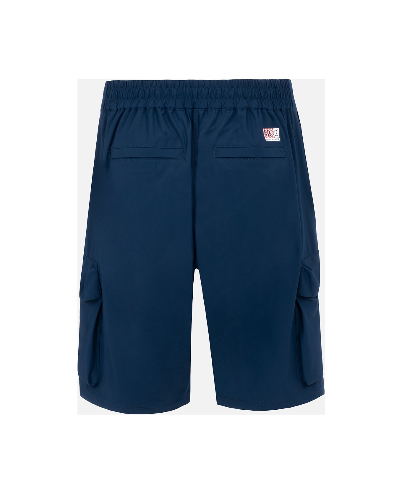 MC2 Saint Barth Navy Blue Technic Fabric Bermuda Shorts Deck - BLUE
