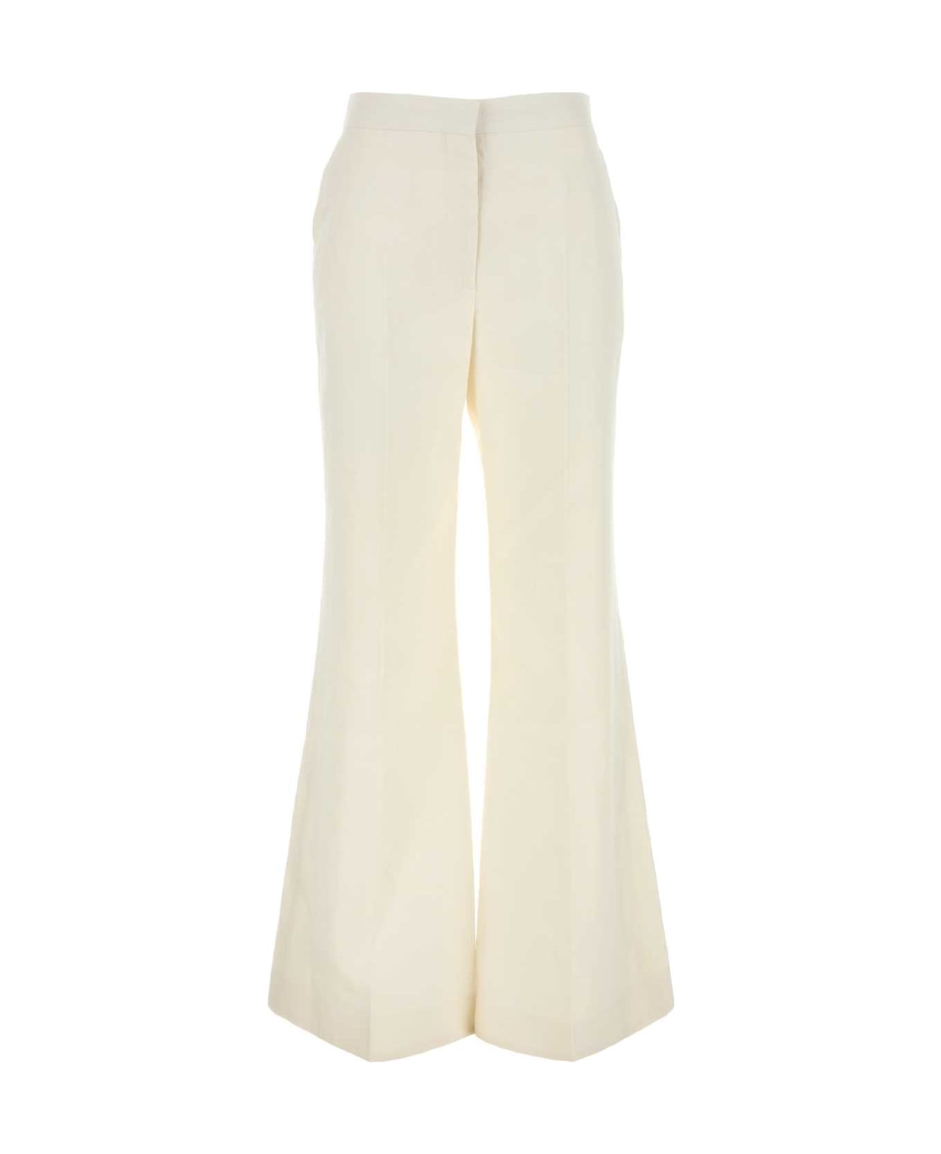 Givenchy White Linen Wide-leg Pant - OFFWHITE