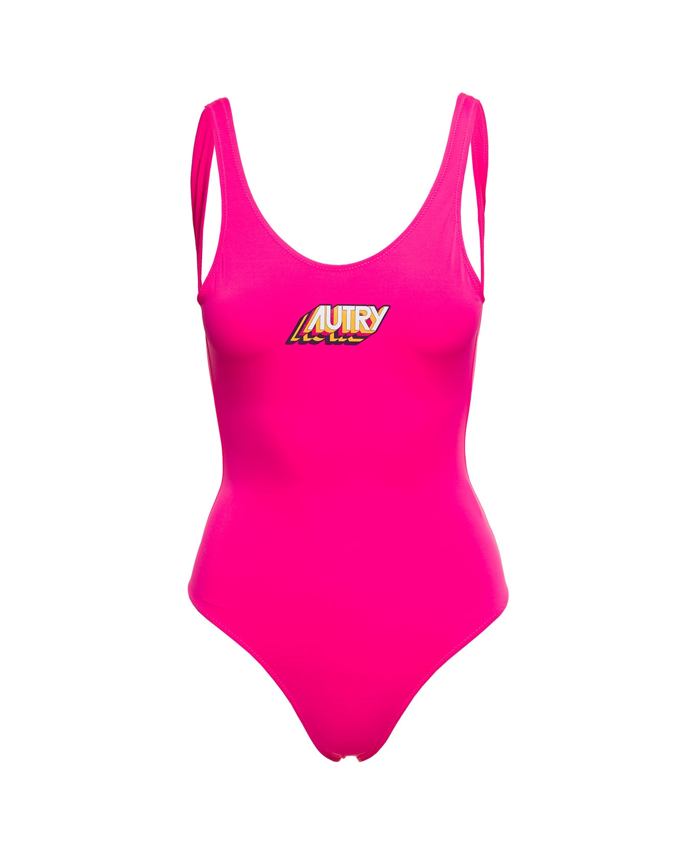 Autry Swimsuit With Logo - Fuxia