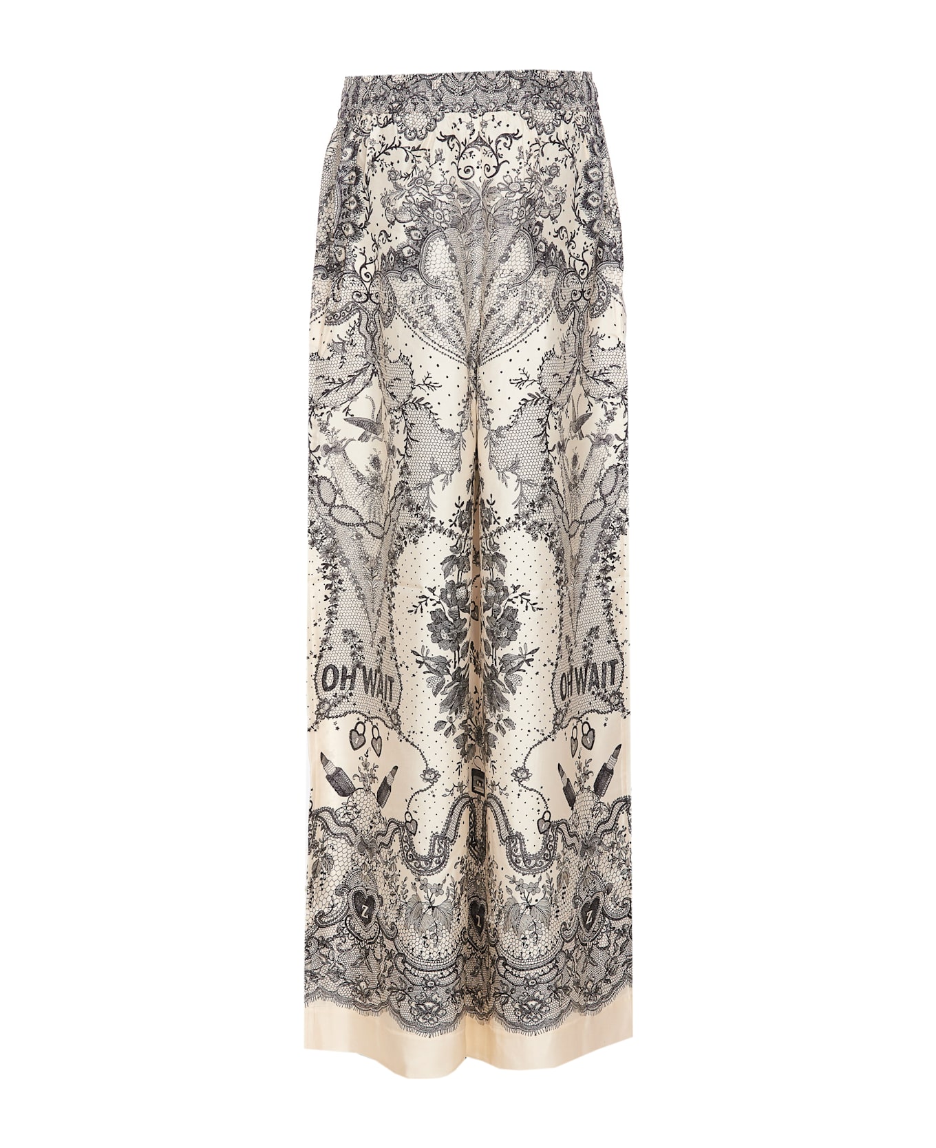 Zimmermann Printed Silk Crush Wide-leg Pant - Grey