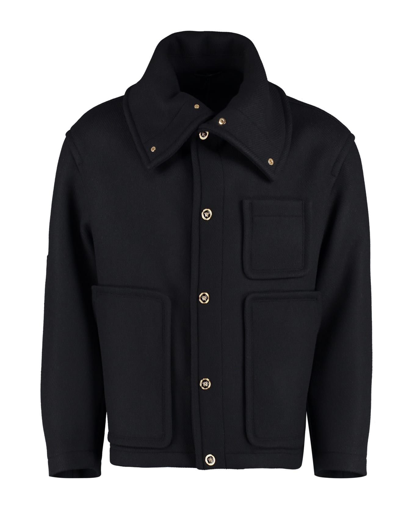 Versace Wool Blend Jacket - black コート