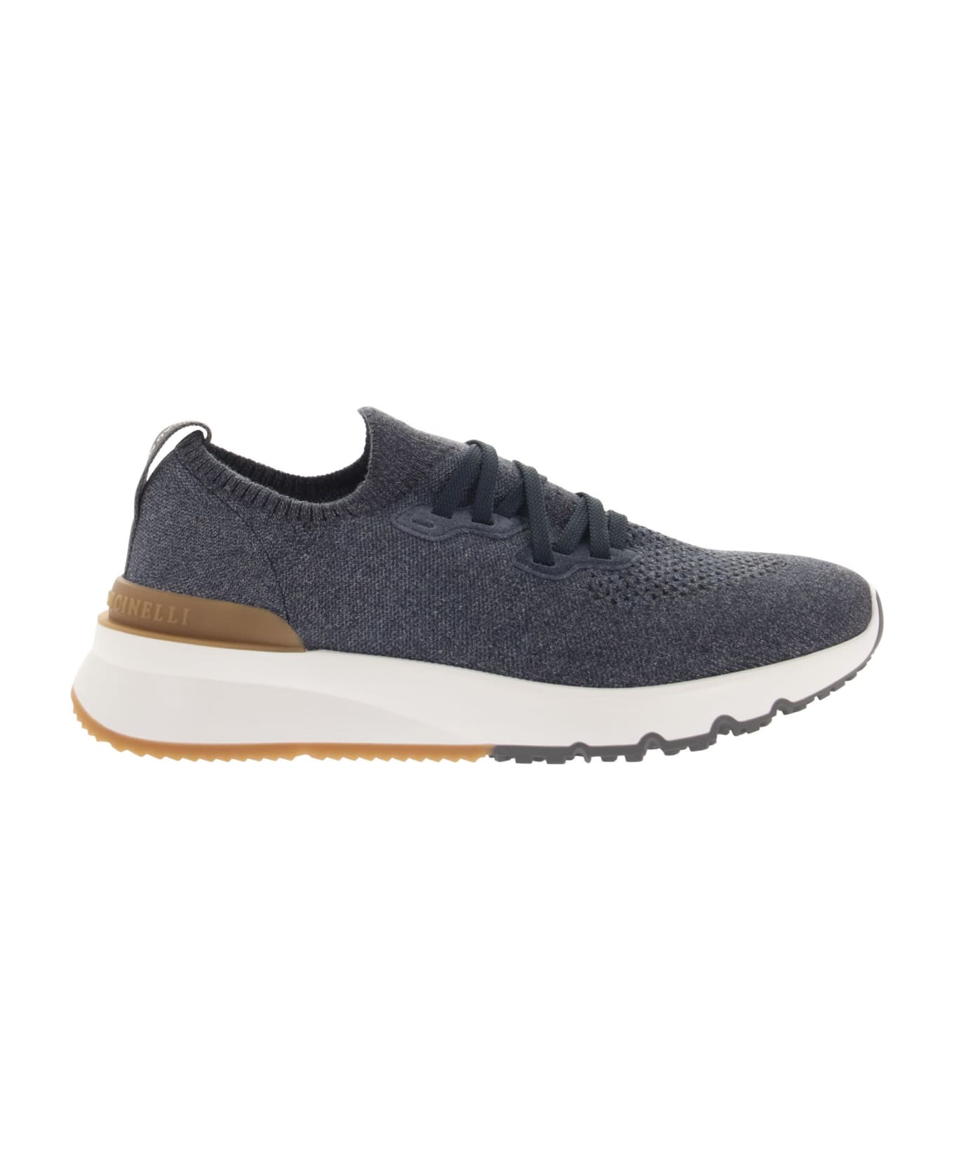 Brunello Cucinelli Mesh Knitted Sneakers - Blue スニーカー