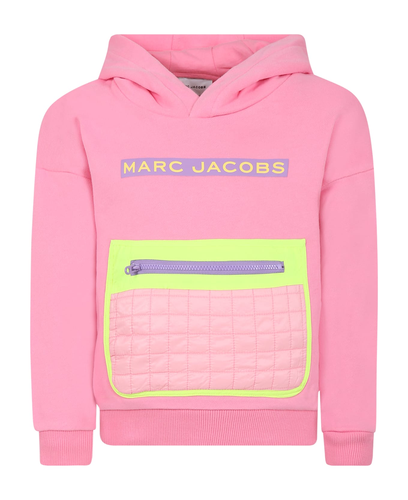 Little Marc Jacobs Pink Sweatshirt For Girl With Logo - G Albicocca