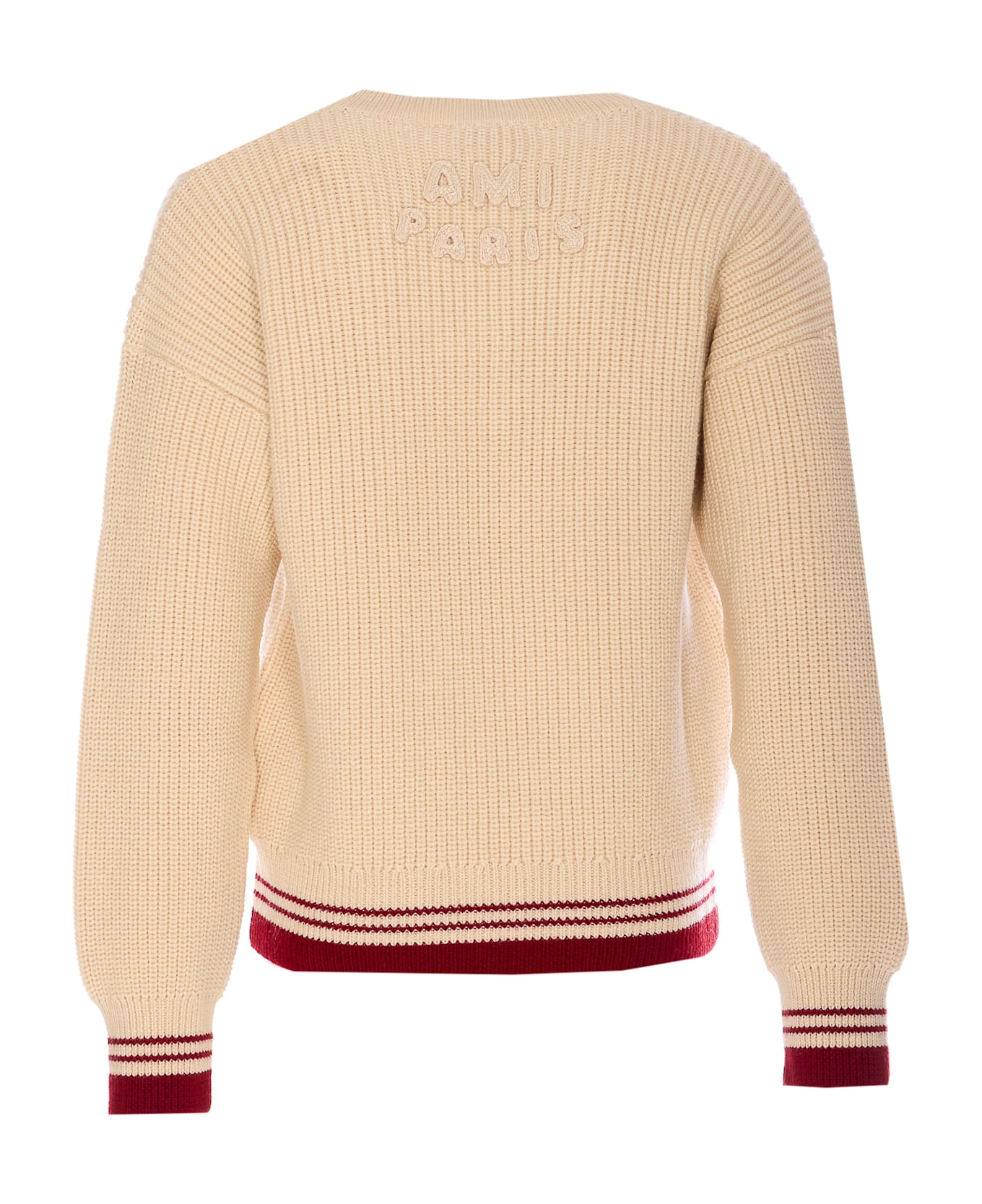Ami Alexandre Mattiussi Ami Paris Ribbed Sweater - Beige