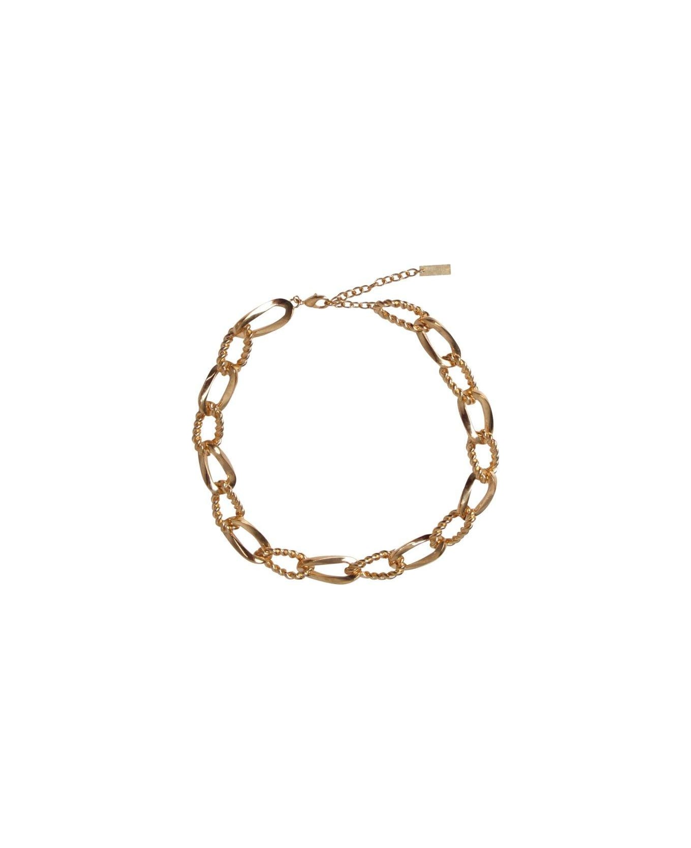 Saint Laurent Logo Detailed Chain-link Necklace - GOLD