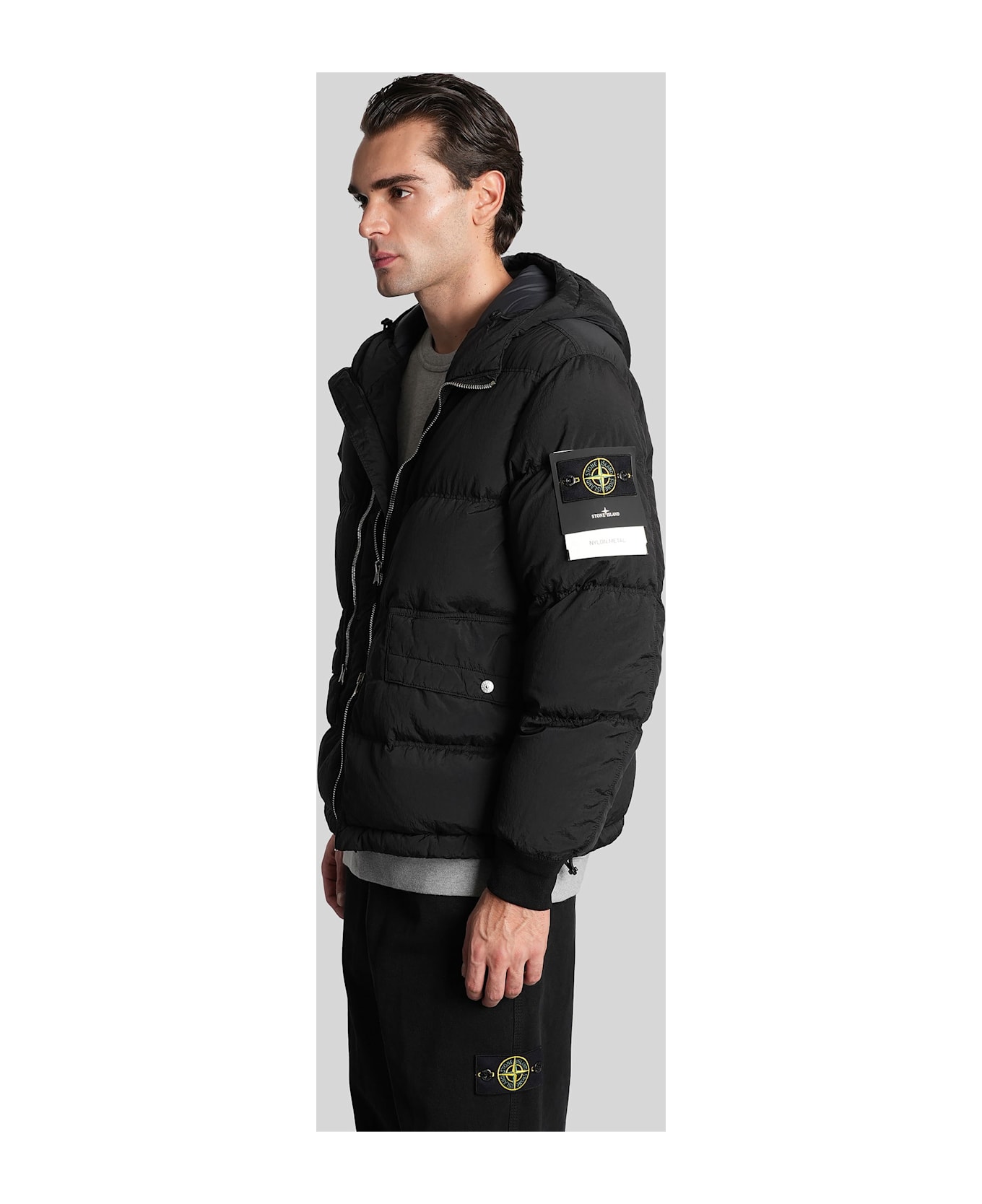 Stone Island Puffer In Black Polyamide - black